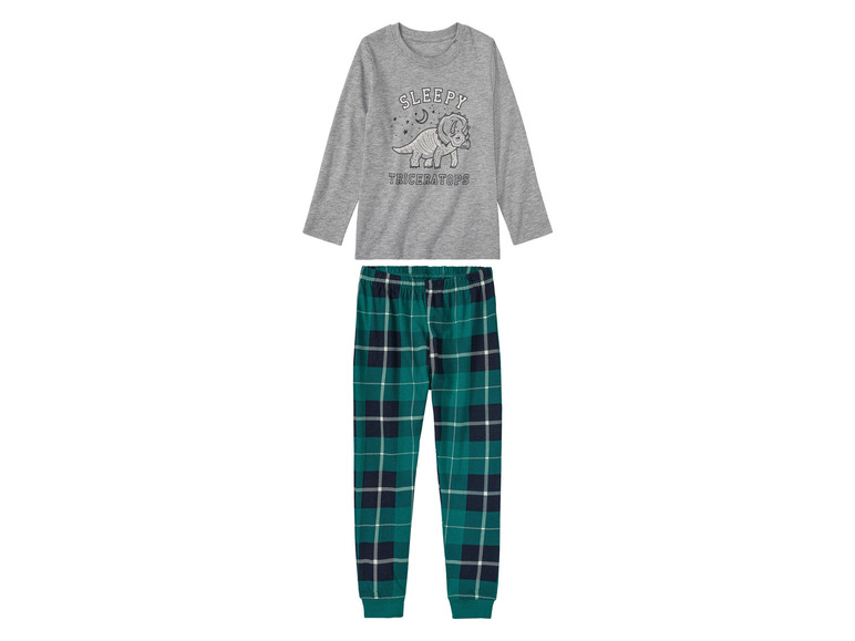 lupilu Kinder pyjama met ronde hals (110/116, Grijs/groen)