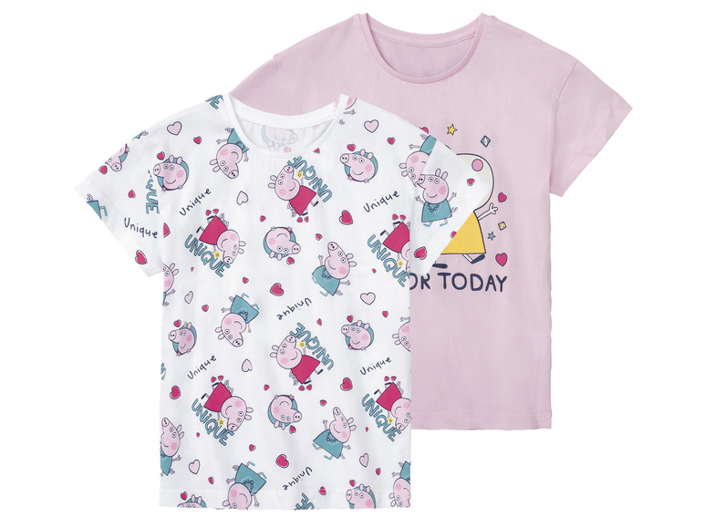 2 meisjes t-shirts (122/128, Peppa Pig)