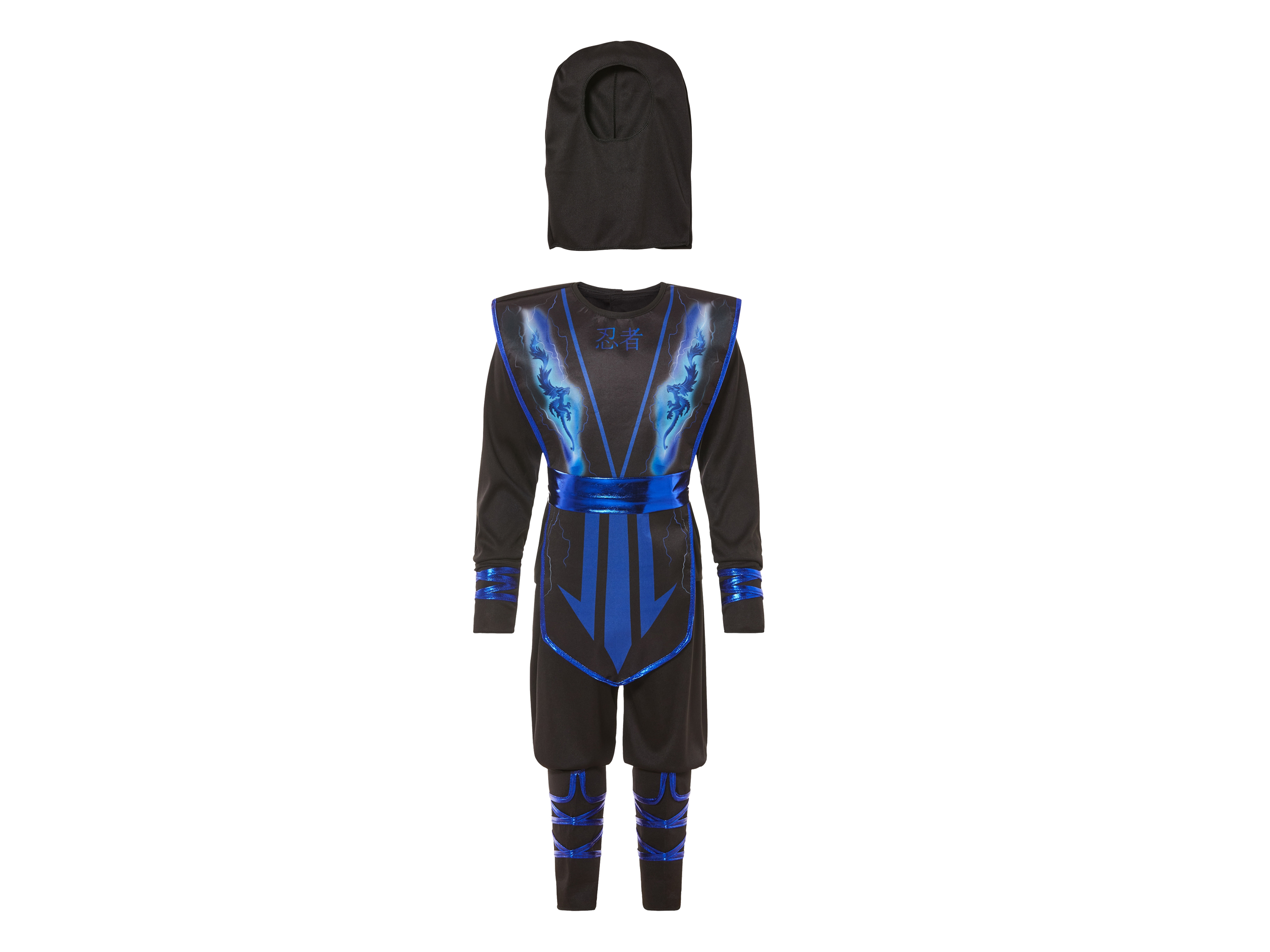 Kinderkostuum voor carnaval (Ninja, 122/128 (6-8 Jaar))