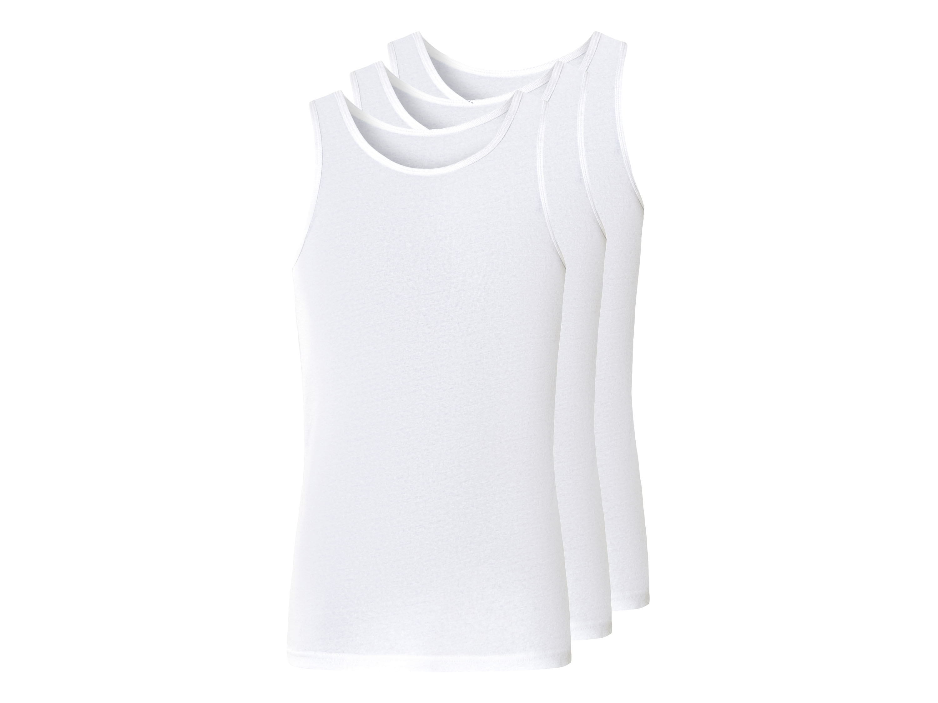 LIVERGY 3 heren onderhemden (S, Wit)