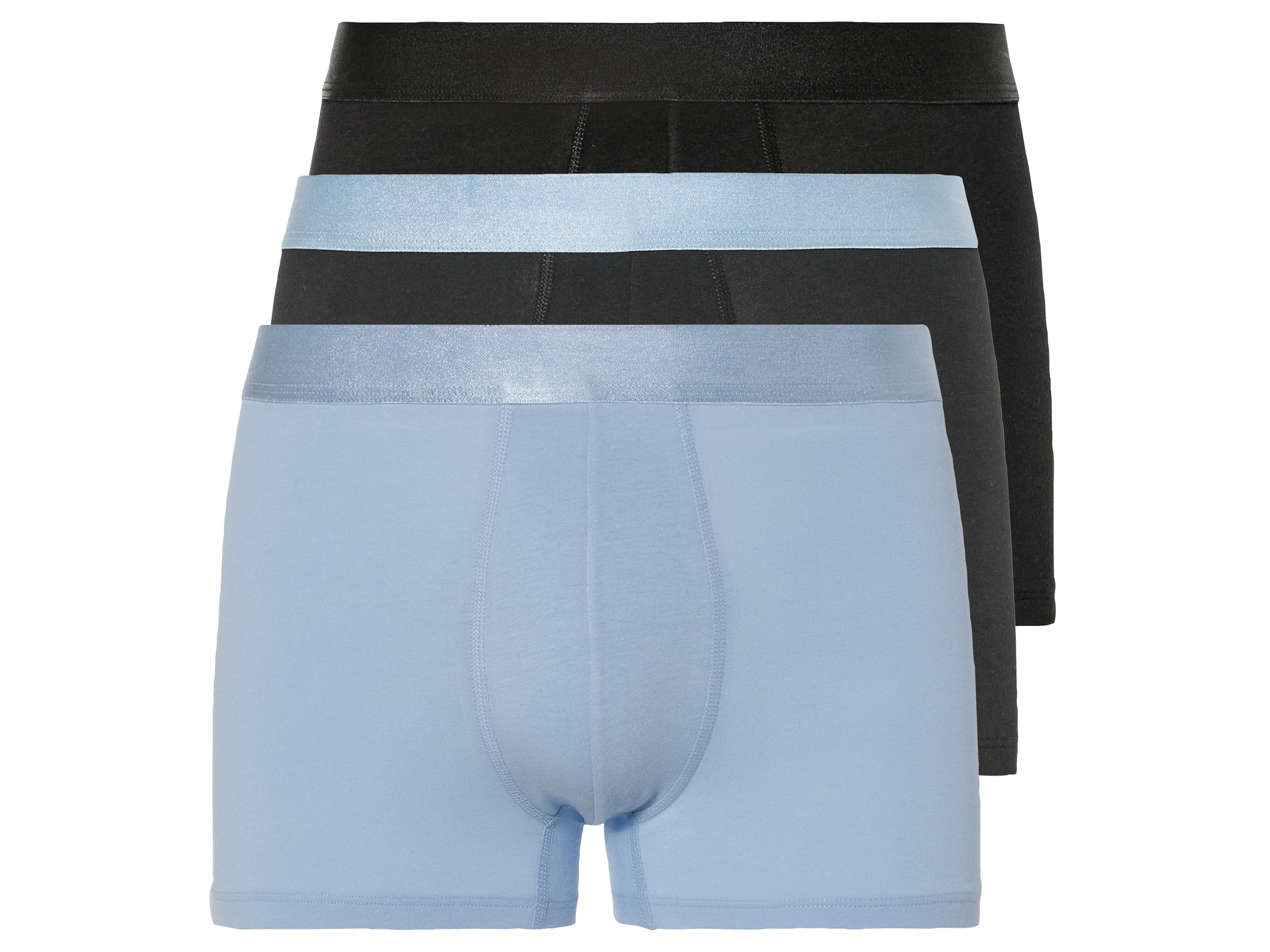 LIVERGY 3 heren boxers (Zwart/blauw/lichtblauw)