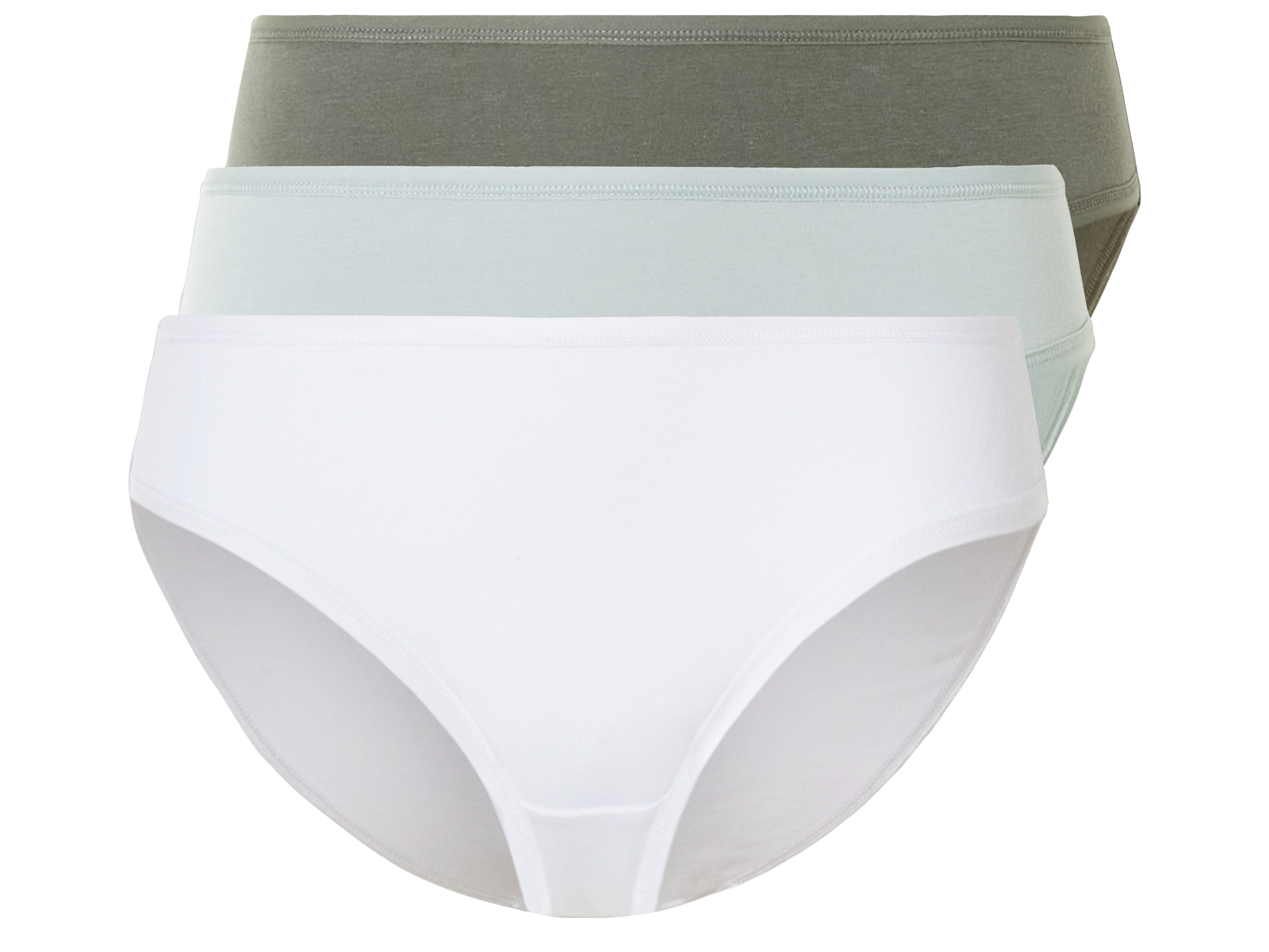 esmara 3 dames-slips (S (36/38), Wit/groen/mint)