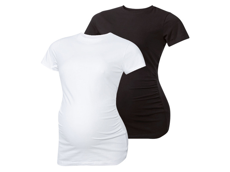 esmara 2 dames zwangerschapsshirts (XS (32/34), Zwart/wit)