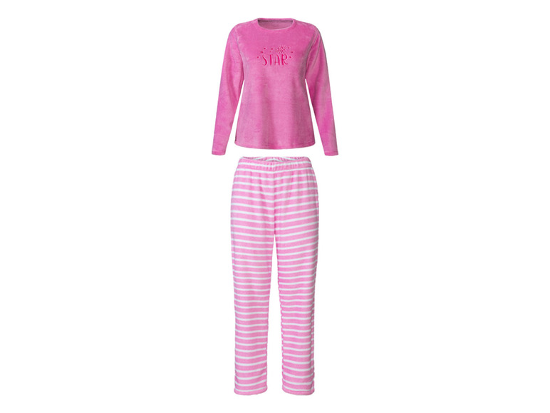 esmara Pluche pyjama (S (36/38), Roze/gestreept)