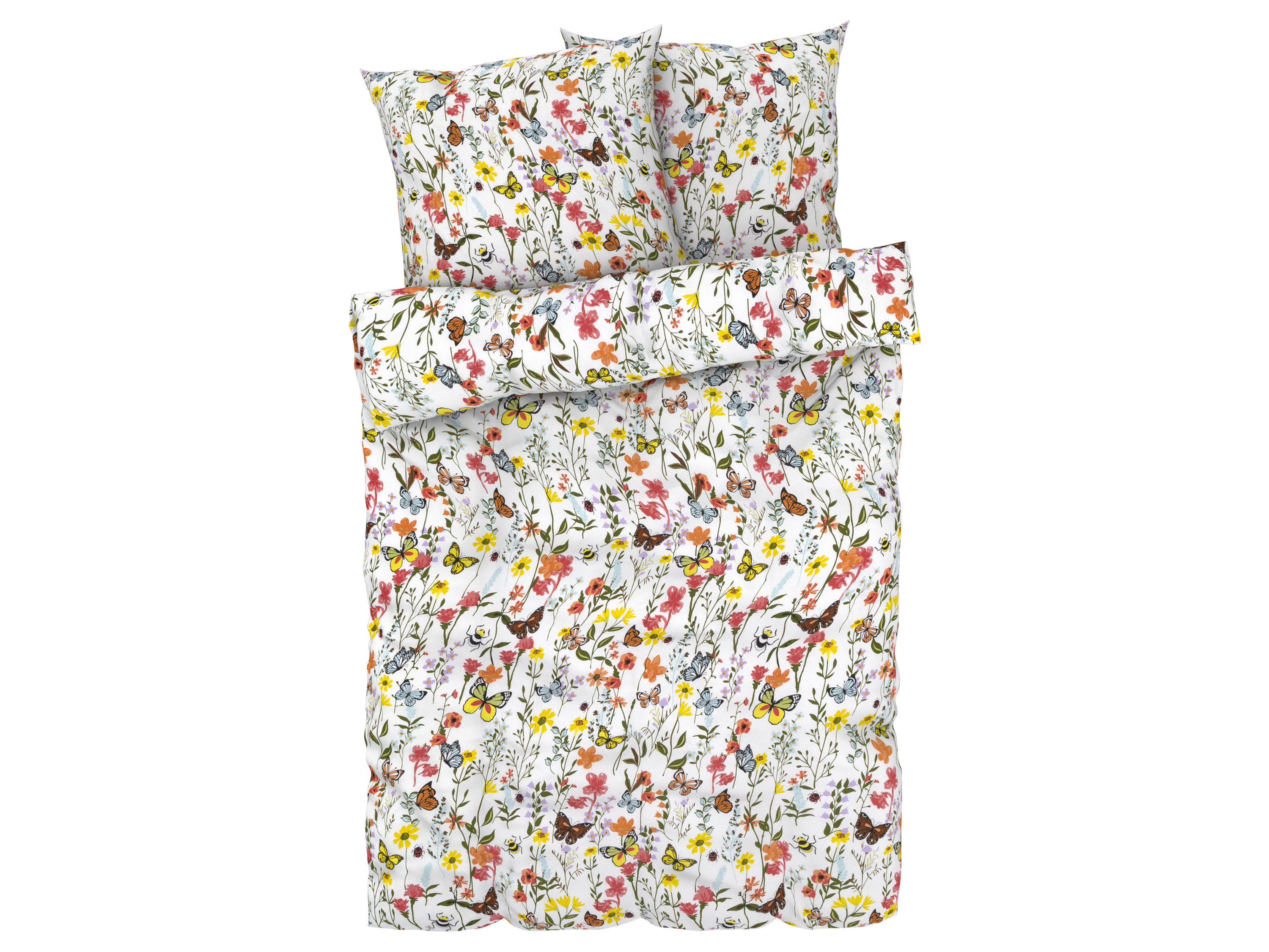 LIVARNO home Satijnen dekbedovertrek 240 x 220 cm (Bloemen met patroon)