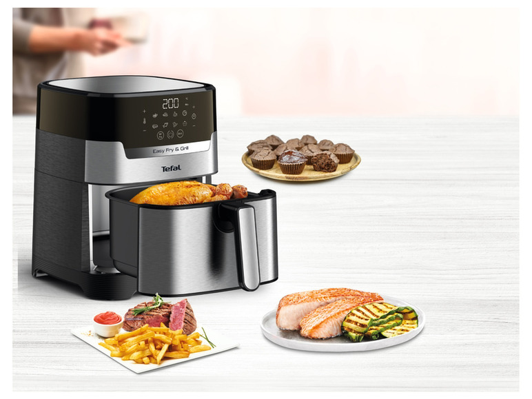 Ga naar volledige schermweergave: Tefal Heteluchtfriteuse Easy Fry & Grill XL Deluxe EY505D - afbeelding 2