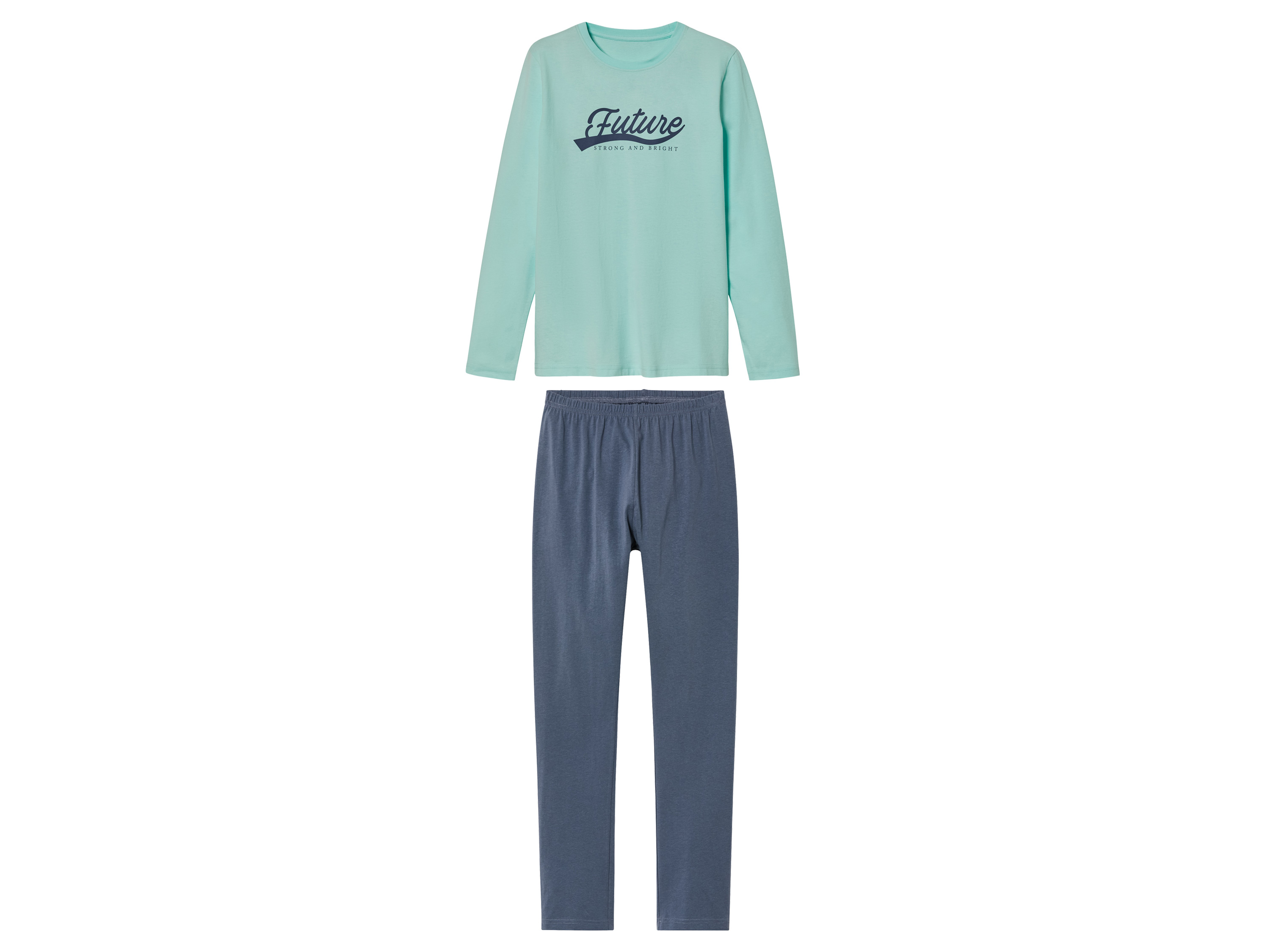 pepperts! Kinder pyjama (146/152, Mint/Marineblauw)