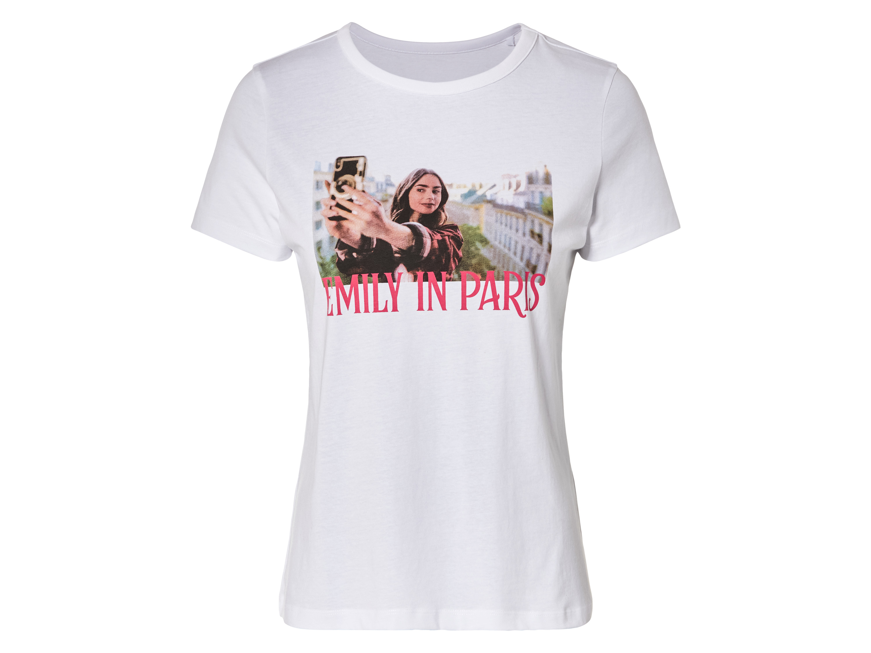 Dames t-shirt Emily in Paris (XS (32/34), Wit)