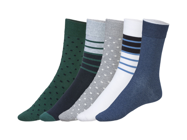 5 paar heren sokken (39-42, Zwart/grijs/groen/marineblauw/blauw)