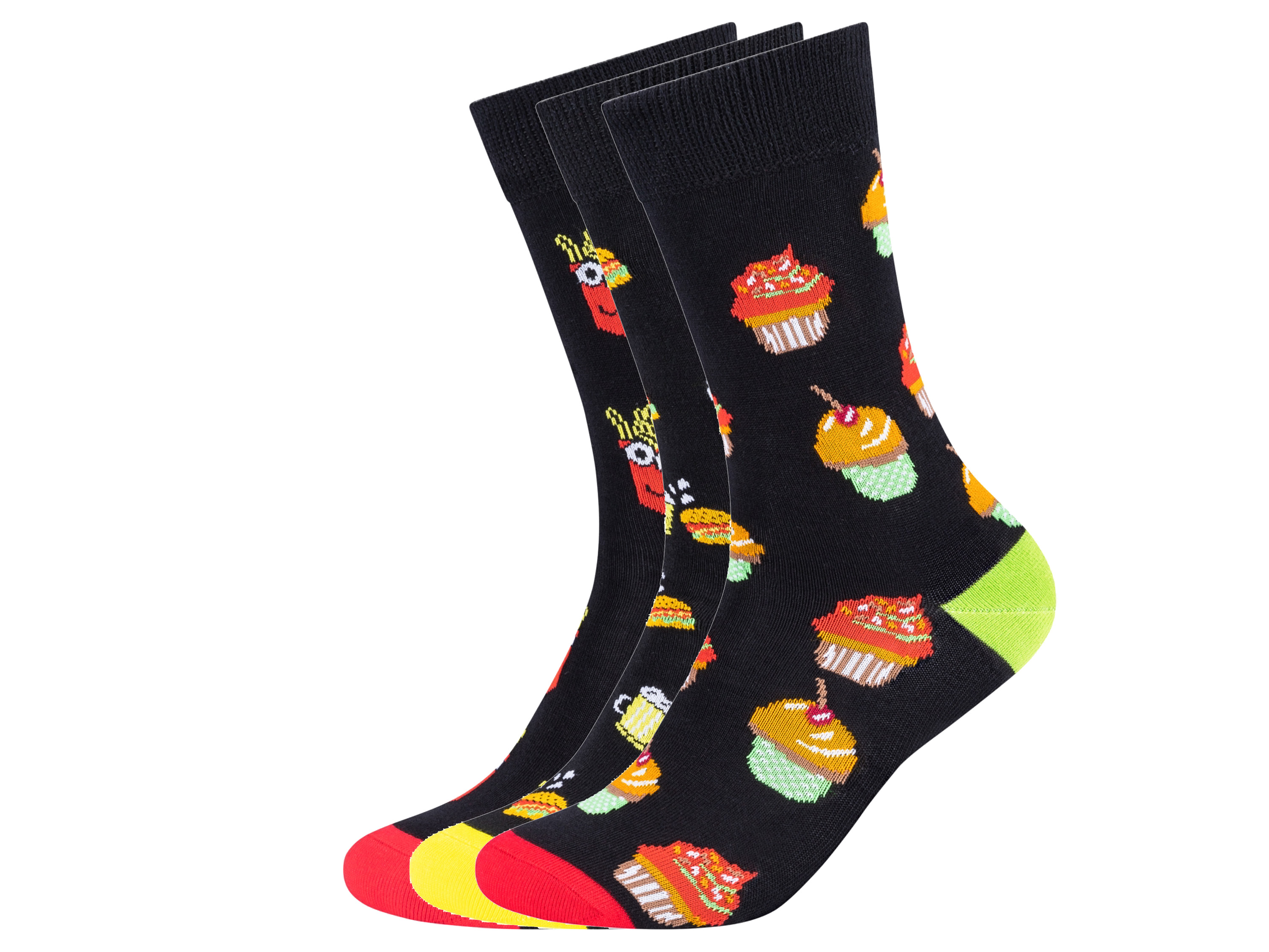 Fun Socks 3 paar sokken (36-40, Food)