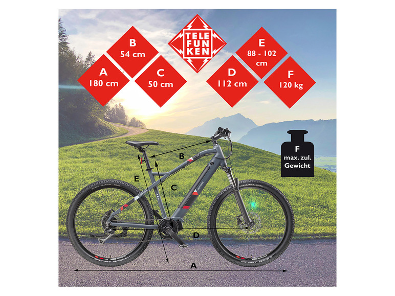 Ga naar volledige schermweergave: TELEFUNKEN E-mountainbike Klimmer M925 27,5 / 29" - afbeelding 14