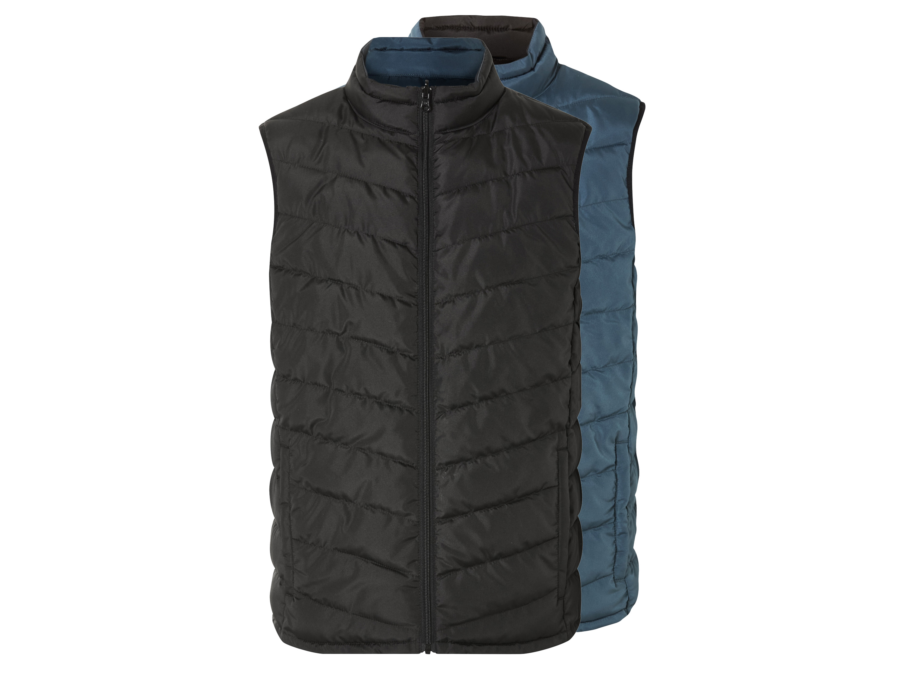 LIVERGY Heren bodywarmer (XXL (60/62), Zwart/blauw)