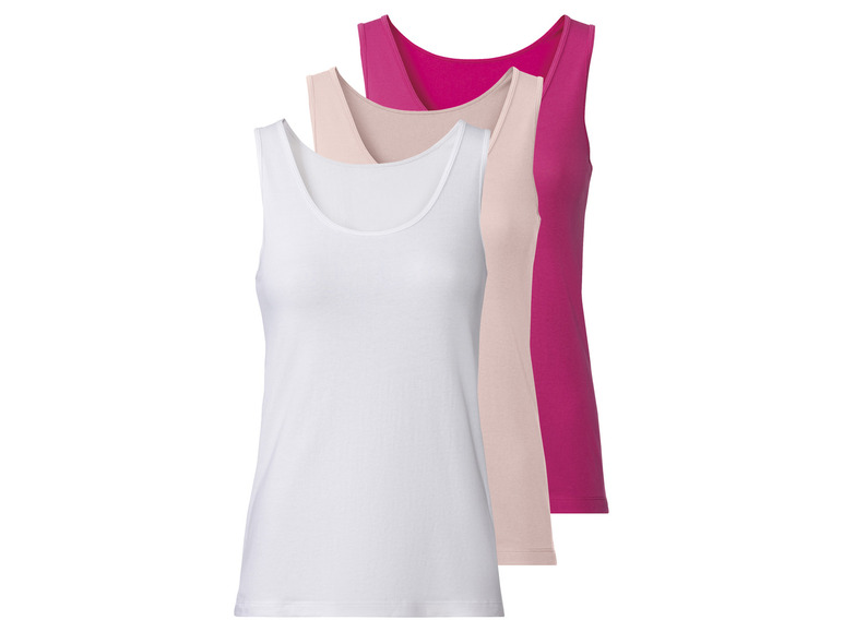 esmara 3 dames onderhemden (M (40/42), Roze/lichtroze/wit)