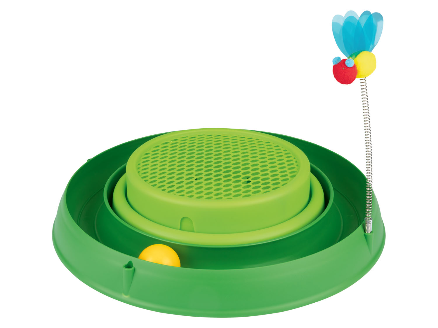 Catit 3-in-1 kattenspeeltje met bal en beweegbare pin (Groen)