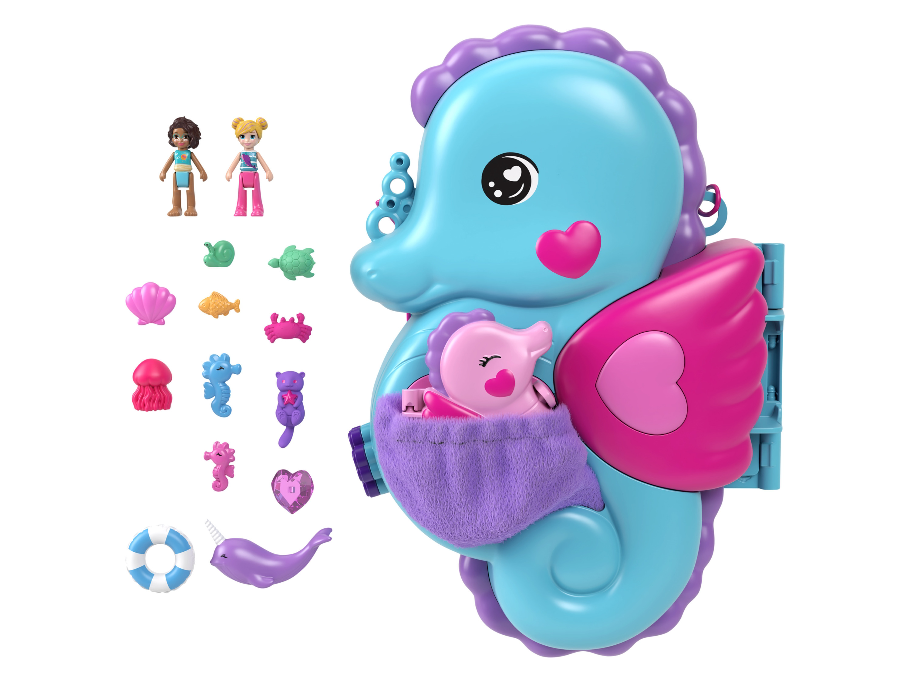 Polly Pocket Seahorse Case-bag Pop Roze