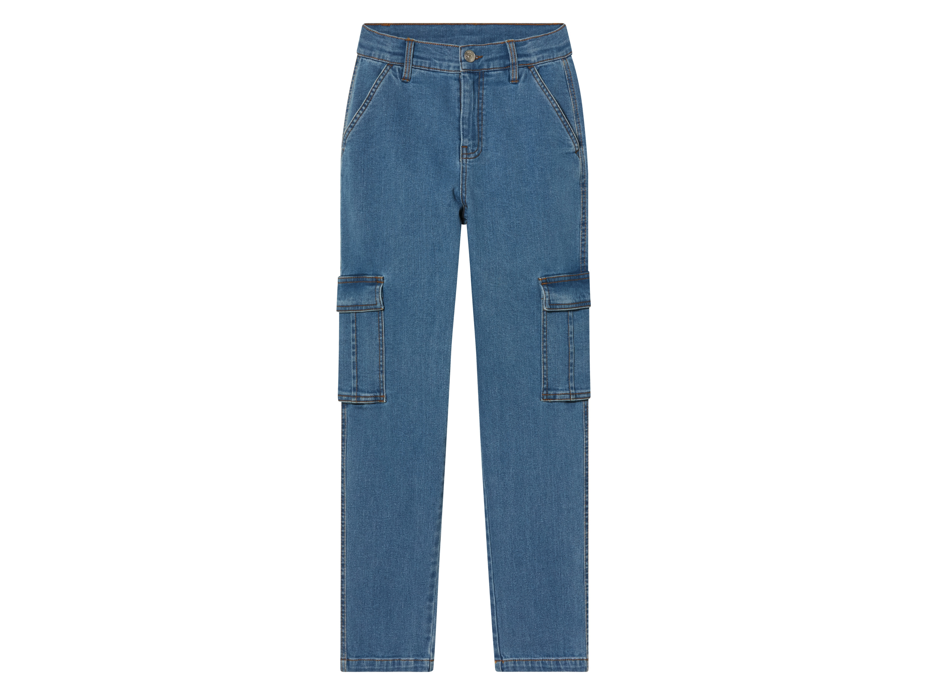 pepperts! Jongens cargo jeans - Slim Fit (134, Lichtblauw)