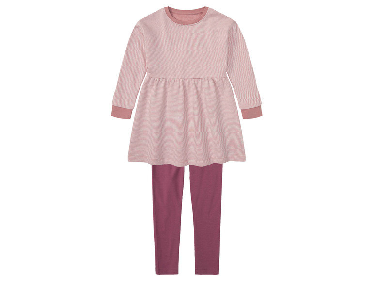 lupilu Kleine kinderen meisjes set, 2-delig, hoog katoengehalte (122/128, Roze)