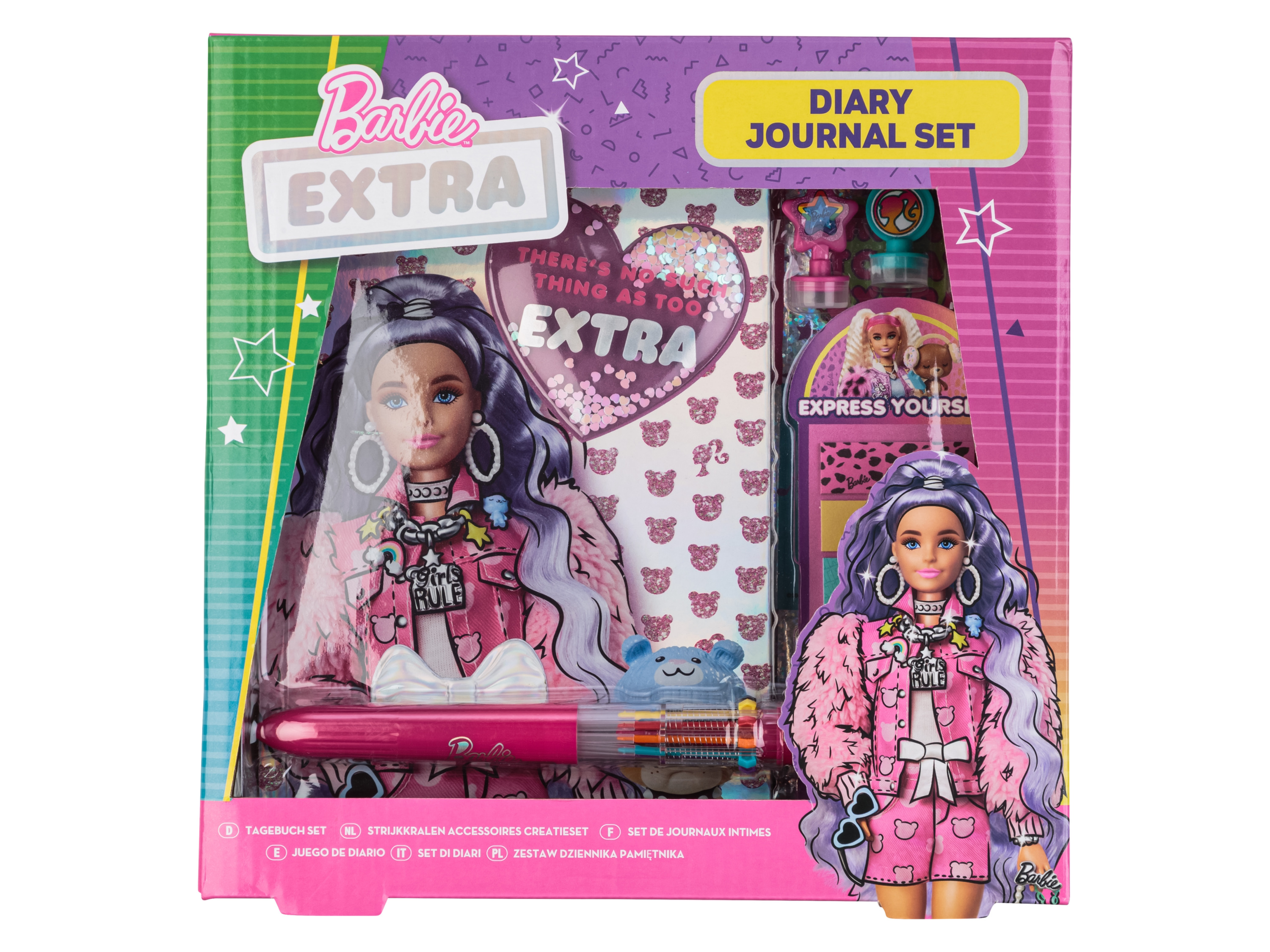 Barbie Poppen speelset (Extra pluizige dagboekset)