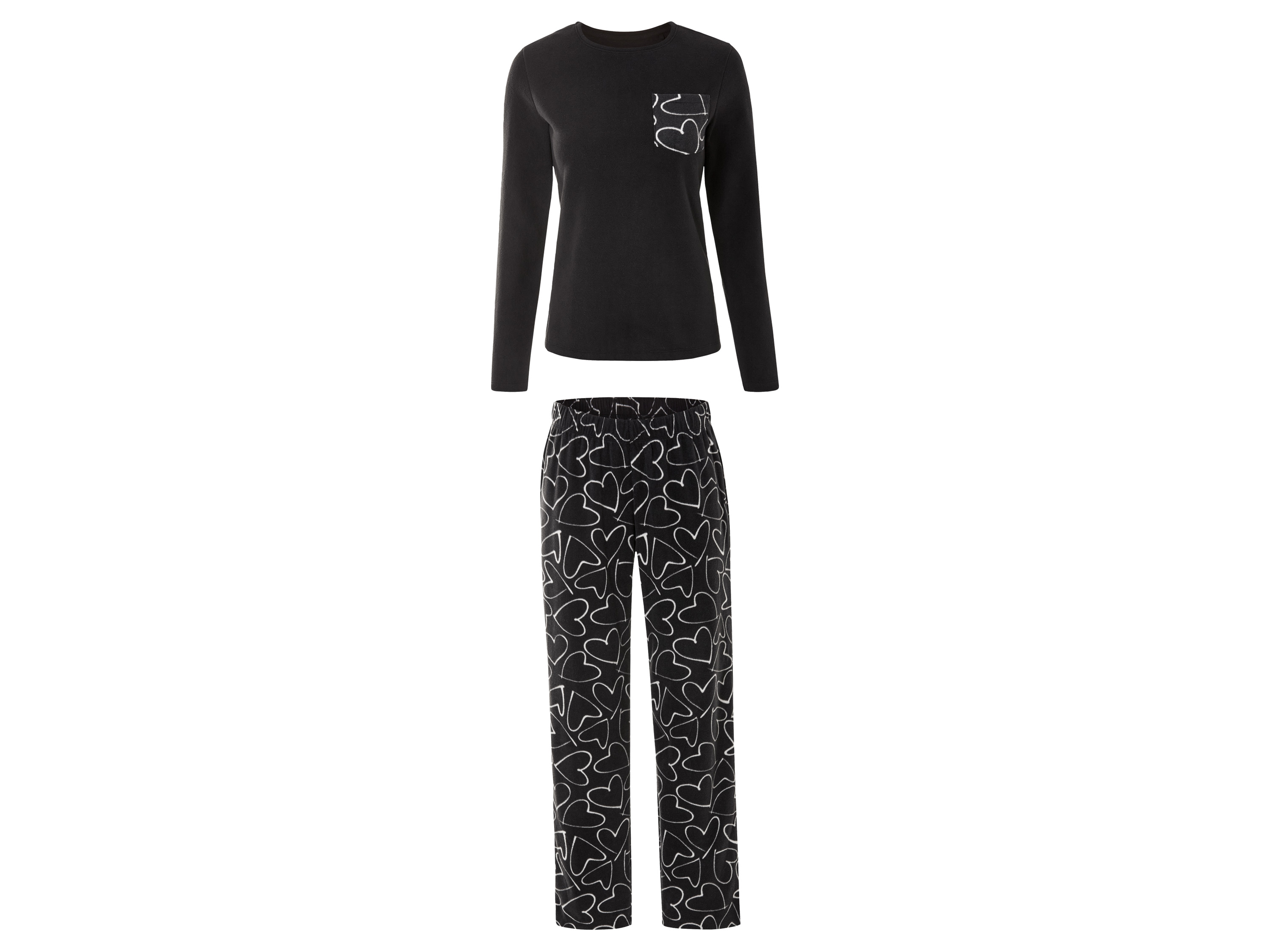 esmara Dames fleece pyjama (M (40/42), Zwart)