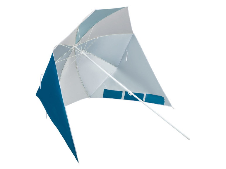 CRIVIT Parasol met windscherm, 2-in-1, zonbesch (Blauw)