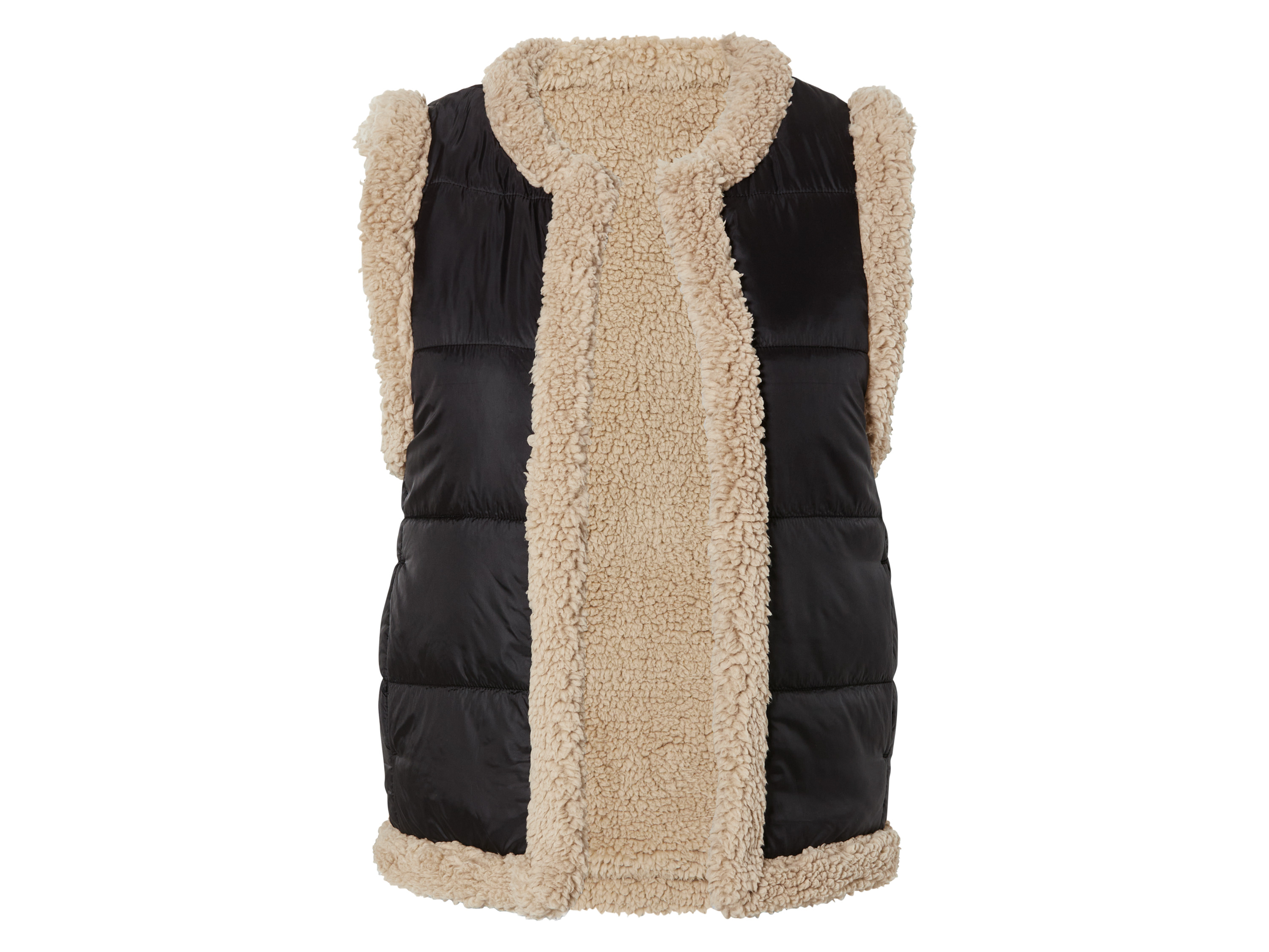 esmara Dames sherpa-vest (M (40/42), Zwart)