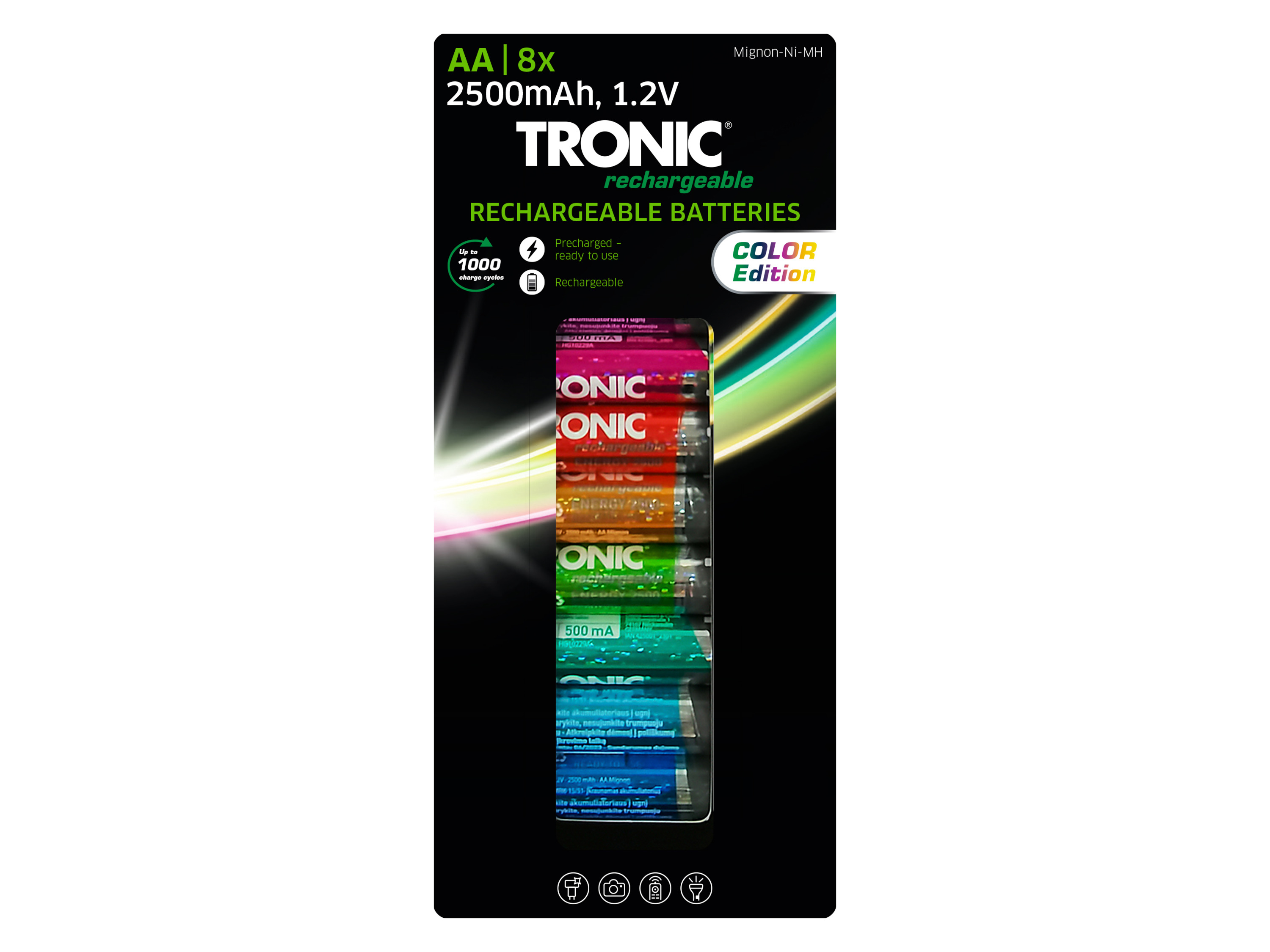 TRONIC Batterijen Ni-MH Ready 2 Use Color 8-delig (AA)