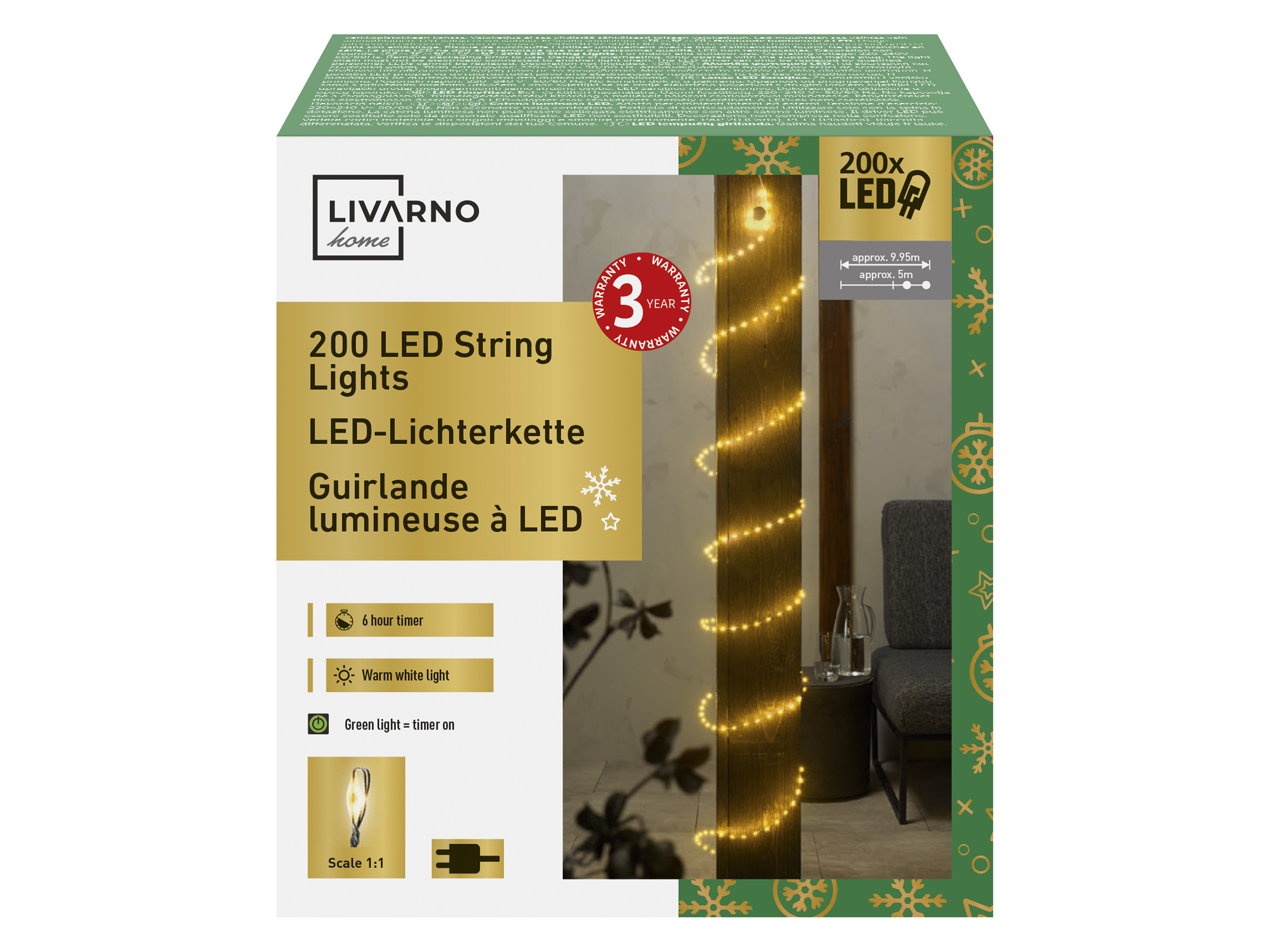 LIVARNO home LED-lichtketting (Ketting - zilver, warm wit)