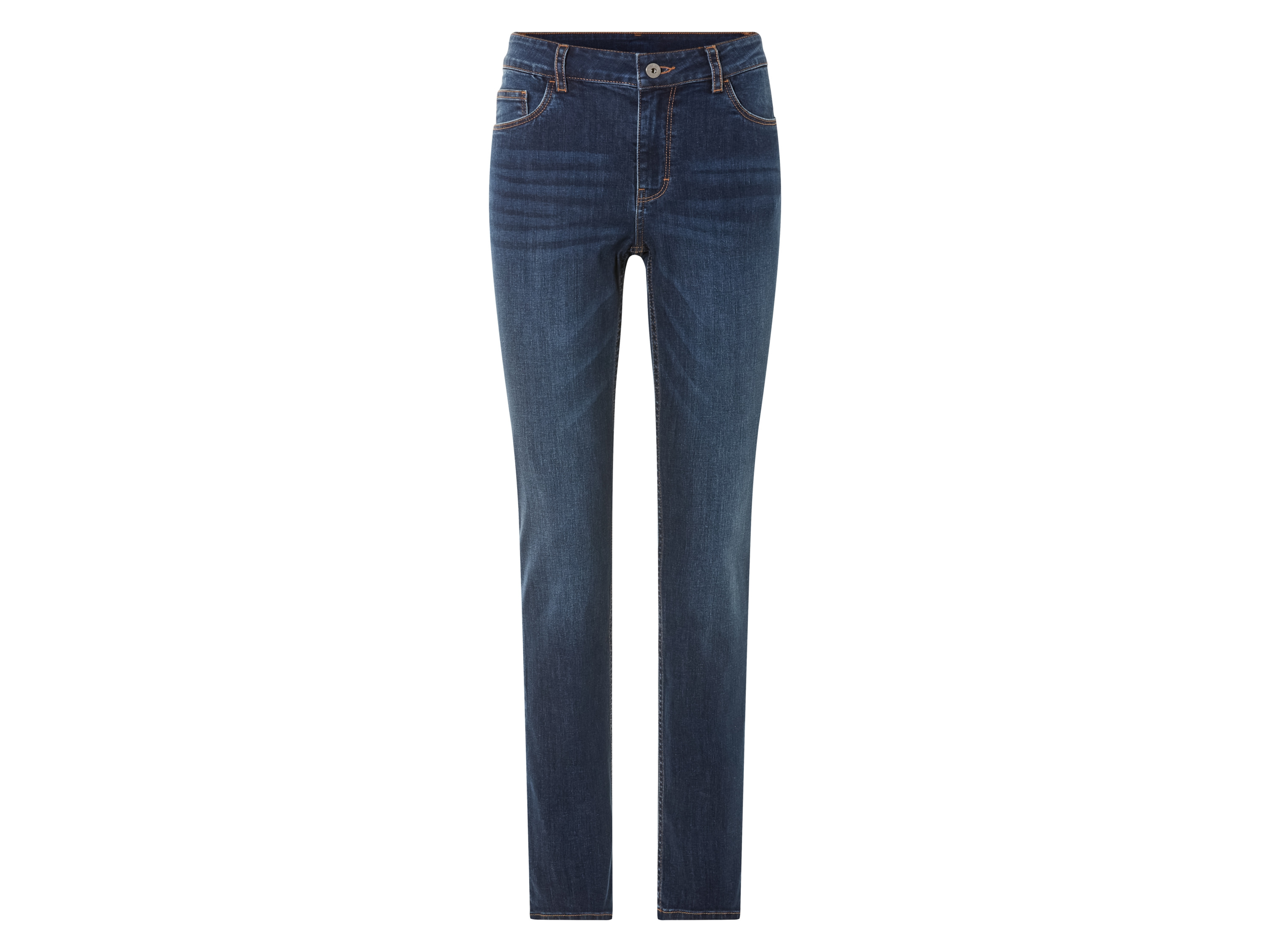 esmara Dames Jeans - slim fit (44 (korte lengte), Blauw)