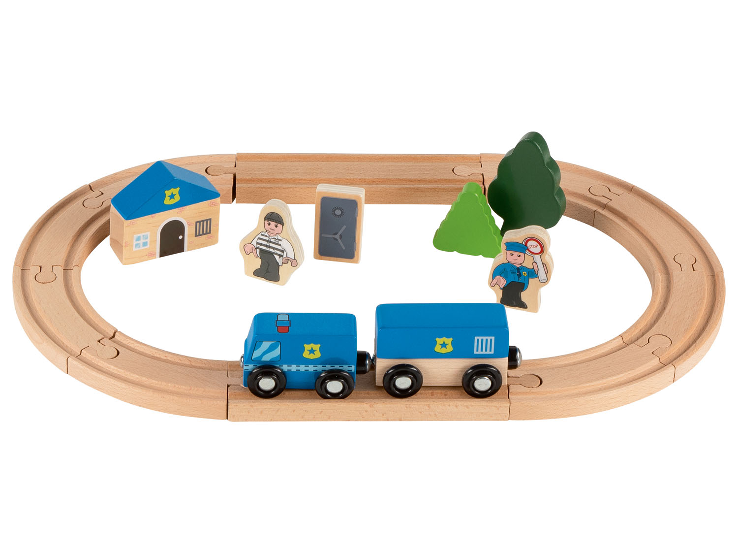 Playtive Houten treinbaanset (Politiewagen)