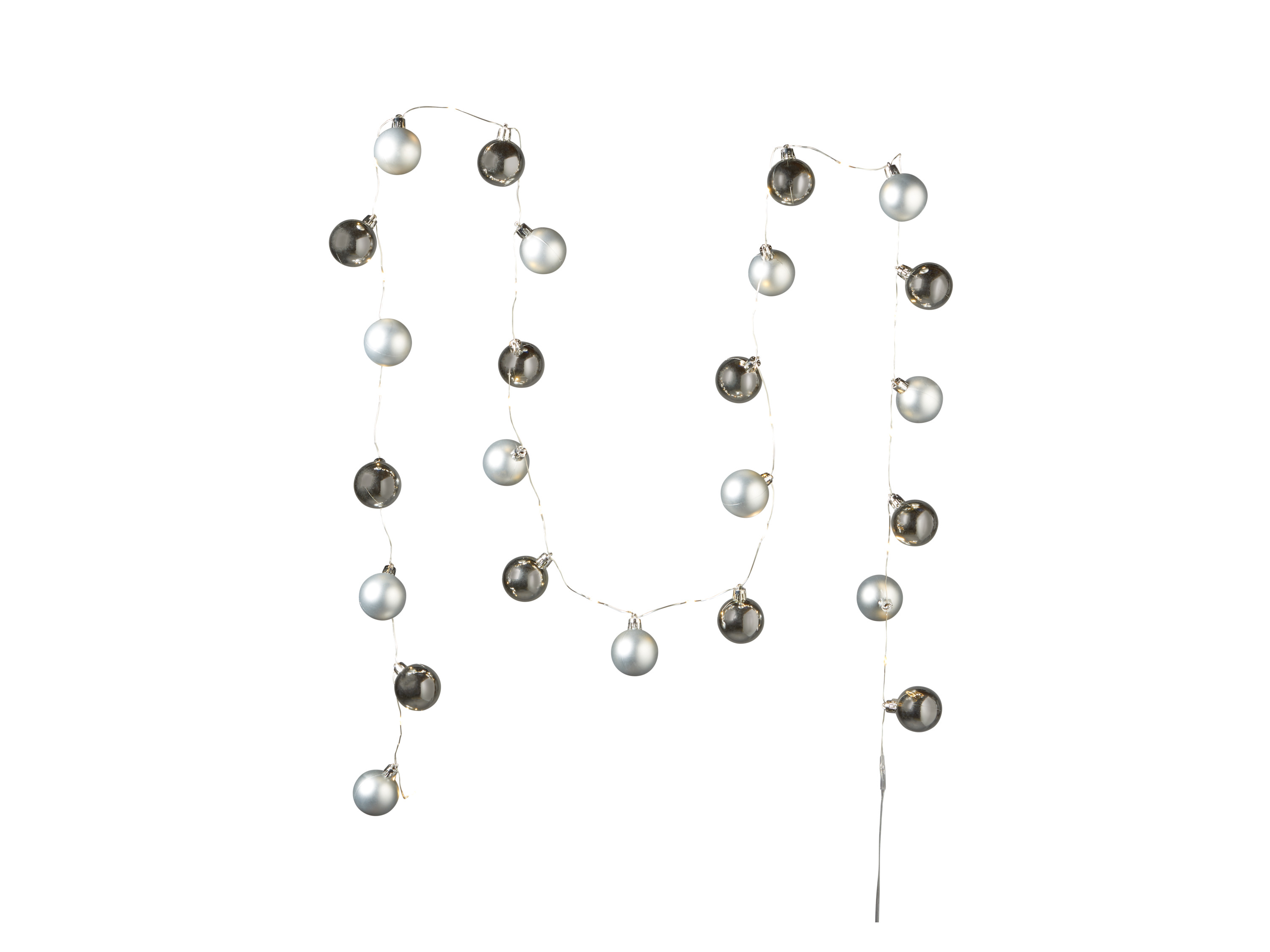 LIVARNO home LED-kerstballenketting (Zilver)