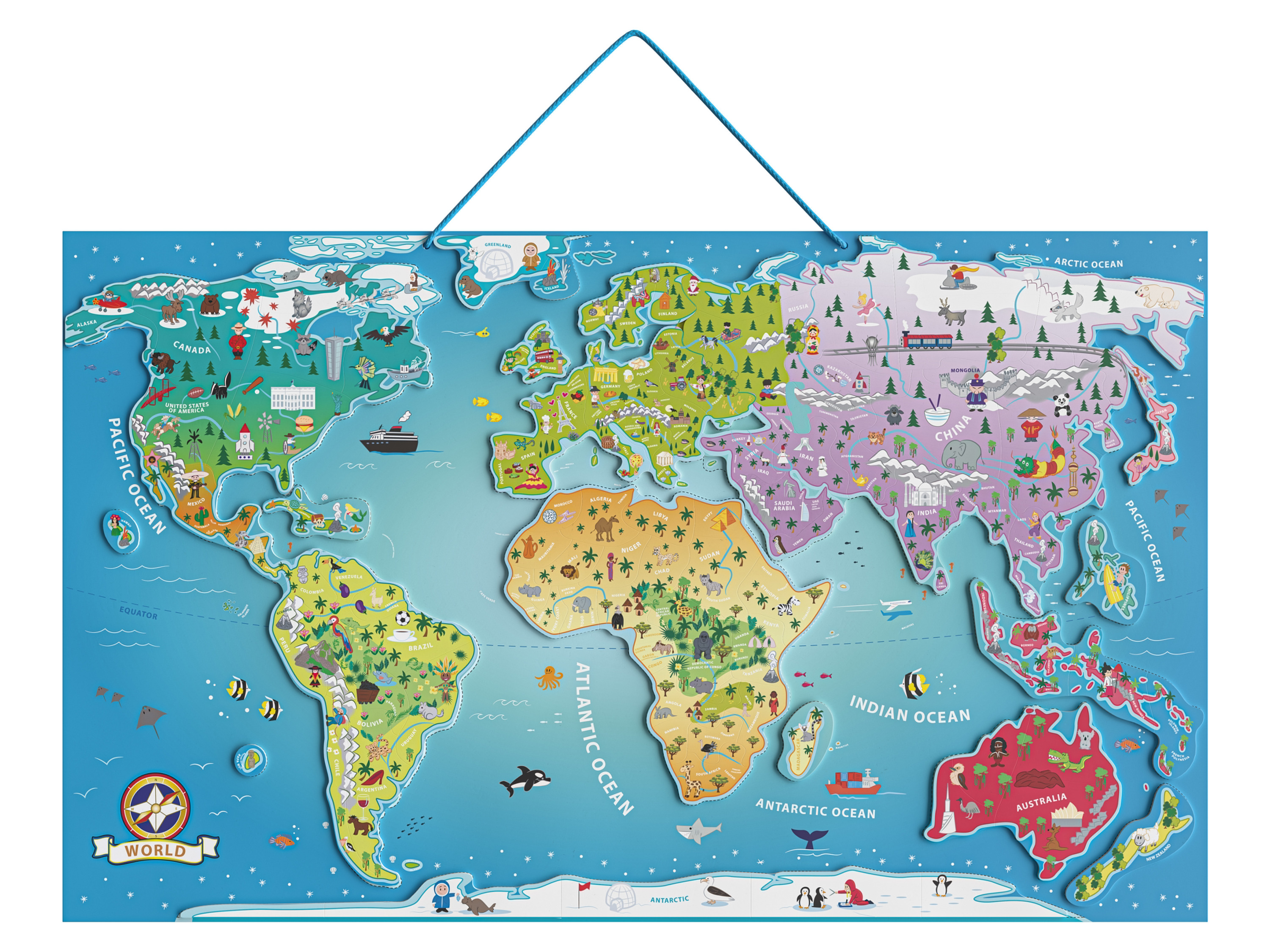 Playtive Magnetische wereldkaart / europakaart (Wereldkaart)