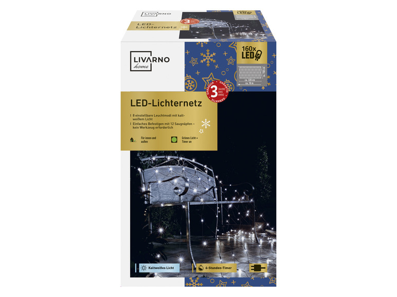 LIVARNO home LED-lichtgordijn/LED-lichtnet (Lichtnet - koudwit)