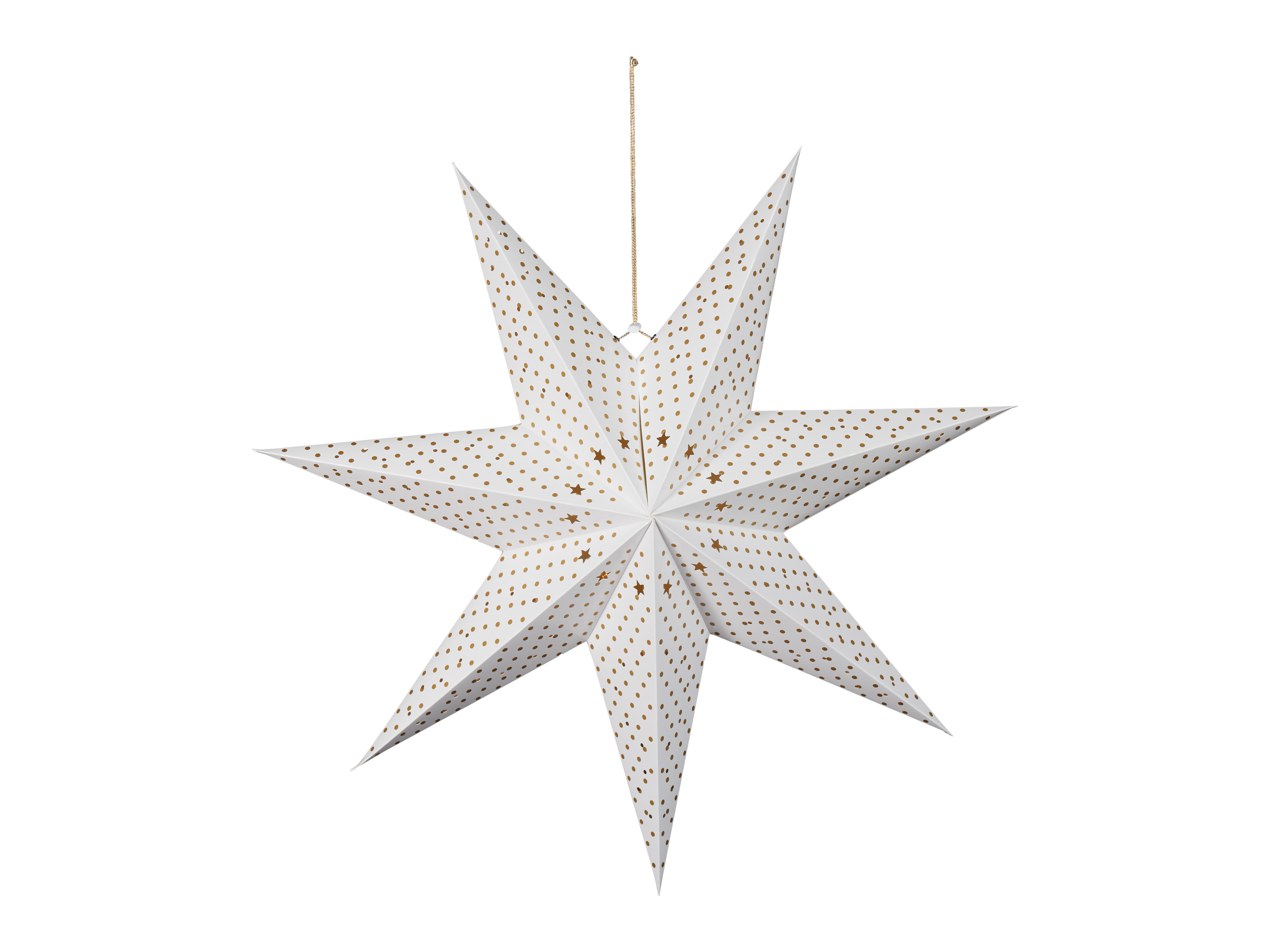 LIVARNO home LED-kerstster (Stippen/crèmewit/goud)