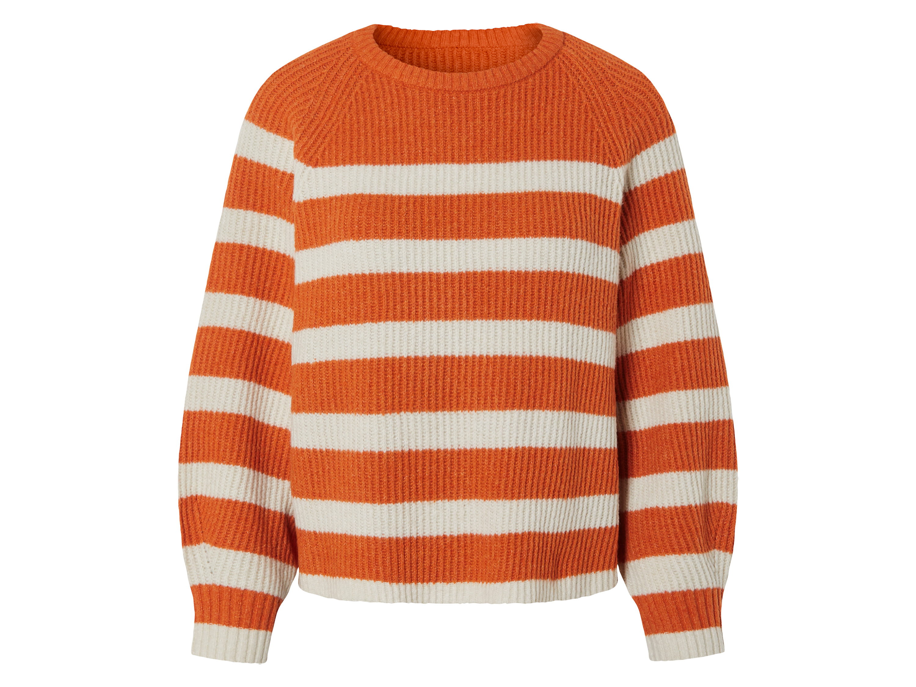 esmara Gebreide dames pullover (XS (32/34), Oranje/wit)