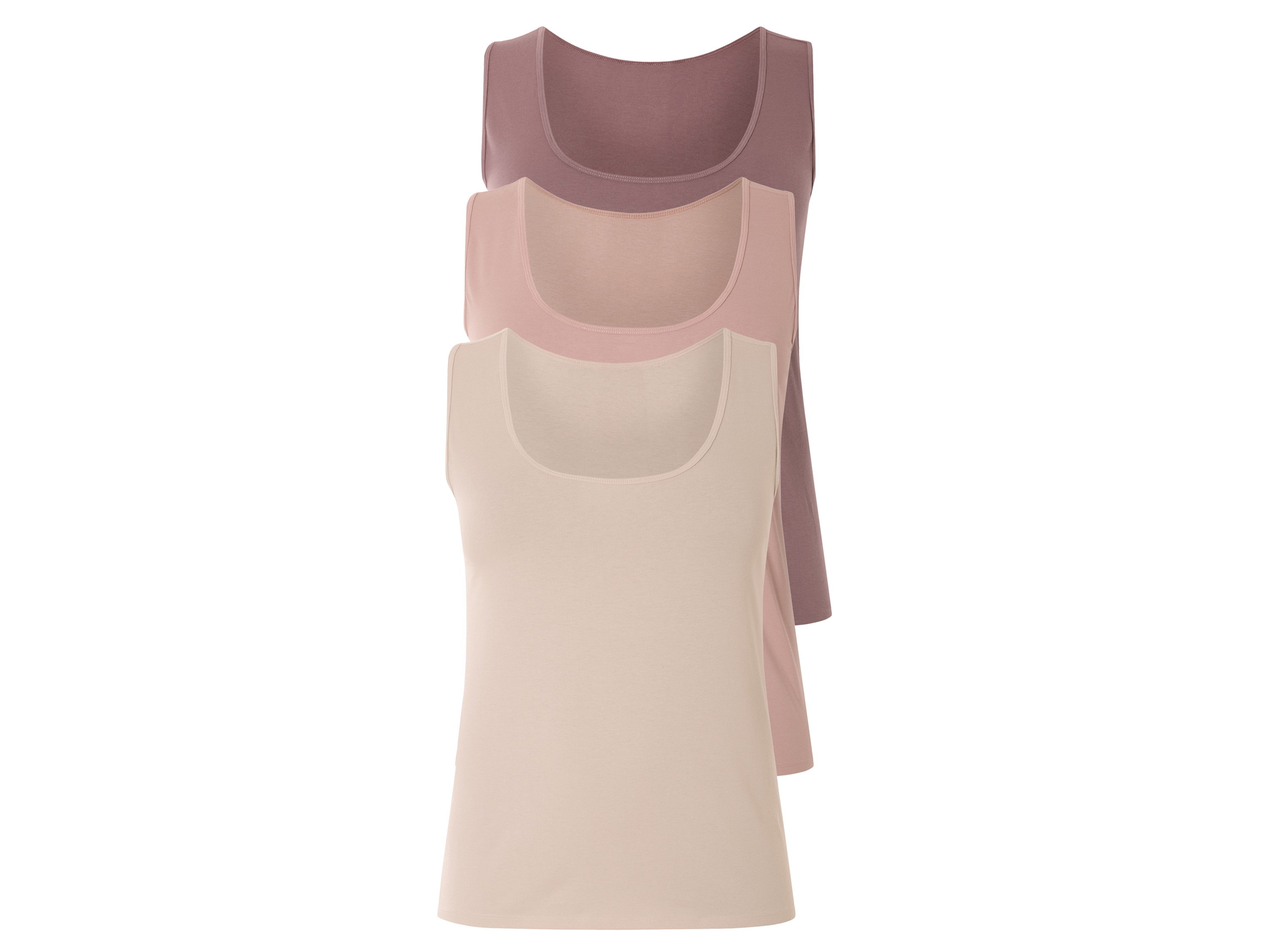 esmara Dames tanktop 3 stuks (XXL (52-54), roze/licht/donker/roze)