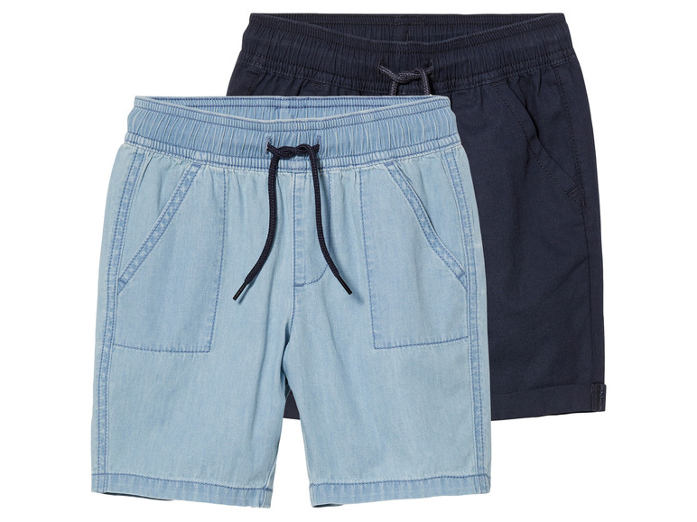 lupilu 2 jongens shorts (122/128, Lichtblauw/donkerblauw)