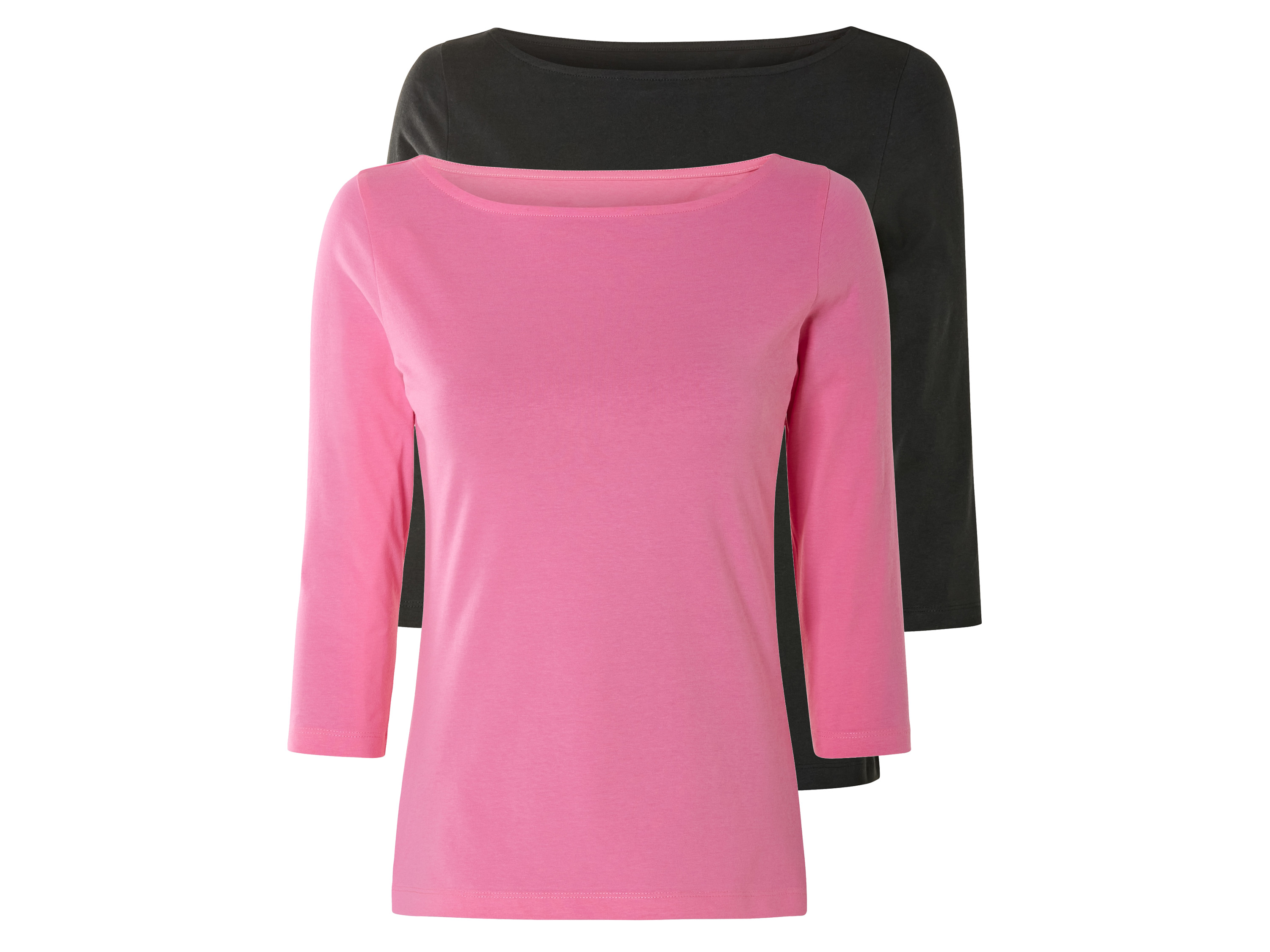 esmara Dames shirt met 3/4 Mouwen (M (40/42), Zwart/roze)