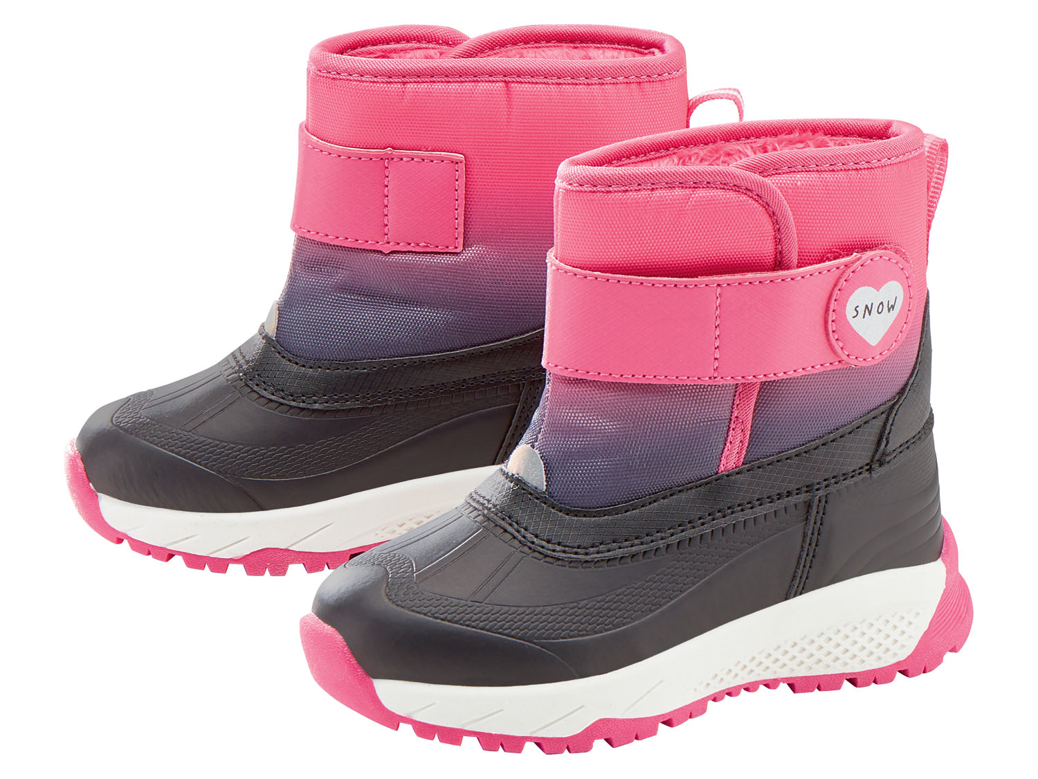 lupilu Meisjes snowboots (25, Zwart-roze)