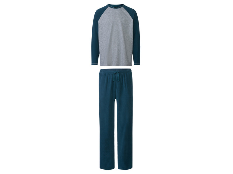 Heren pyjama (S (44/46), Blauw/grijs)