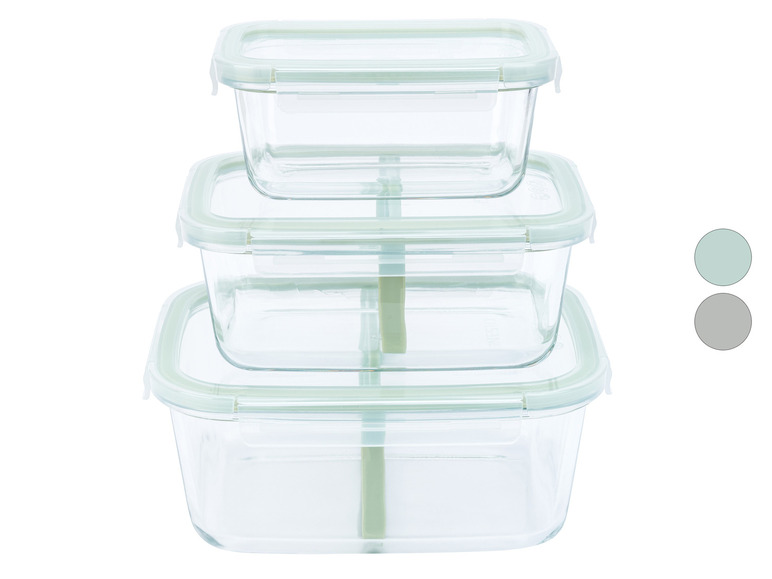 Ga naar volledige schermweergave: LIVARNO home Glazen lunchboxenset - afbeelding 1