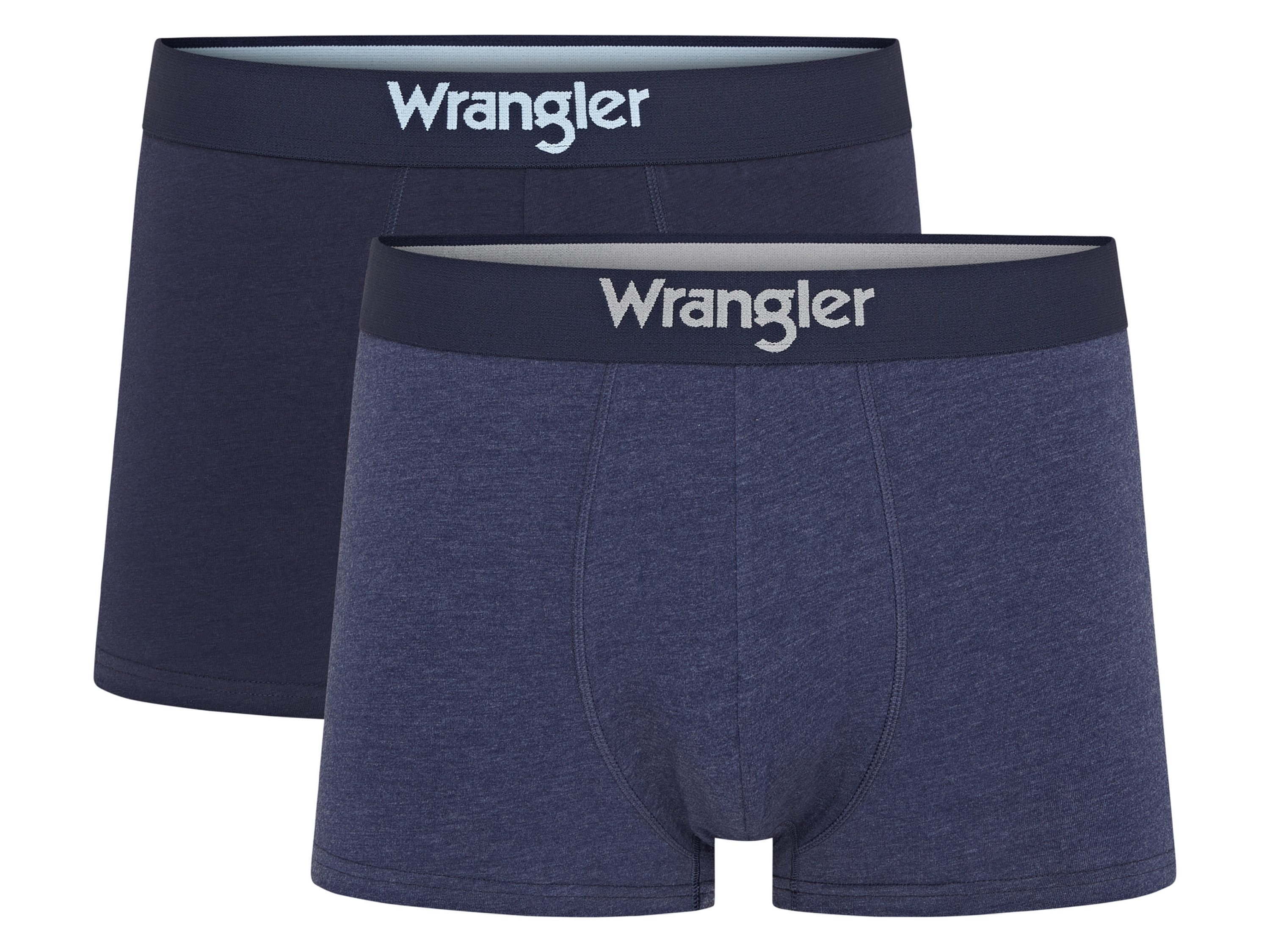 Wrangler 2 heren boxers (L, Donkerblauw/blauw)