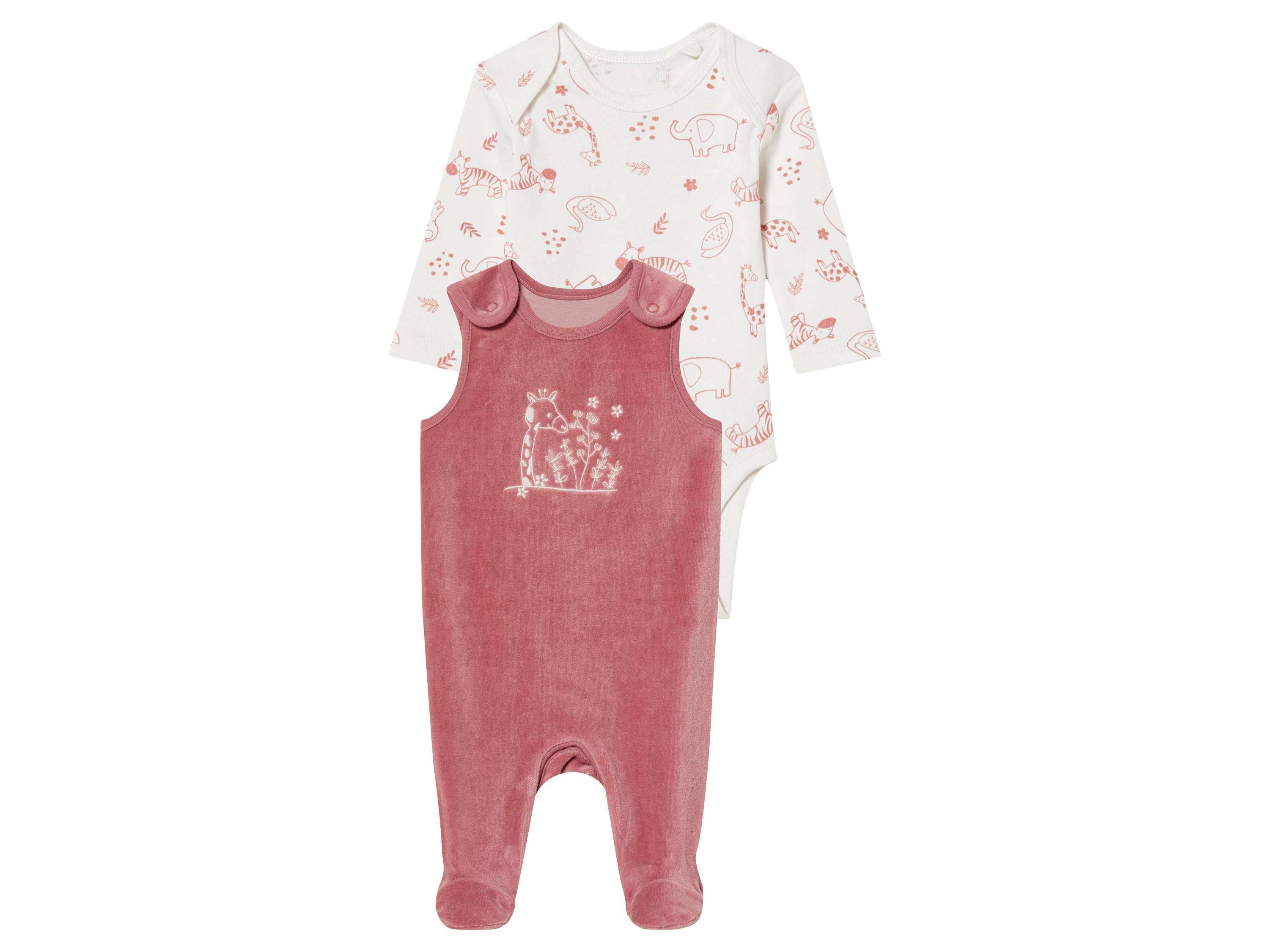 lupilu Babyset 2-delig (74/80, Patroon wit/roze)