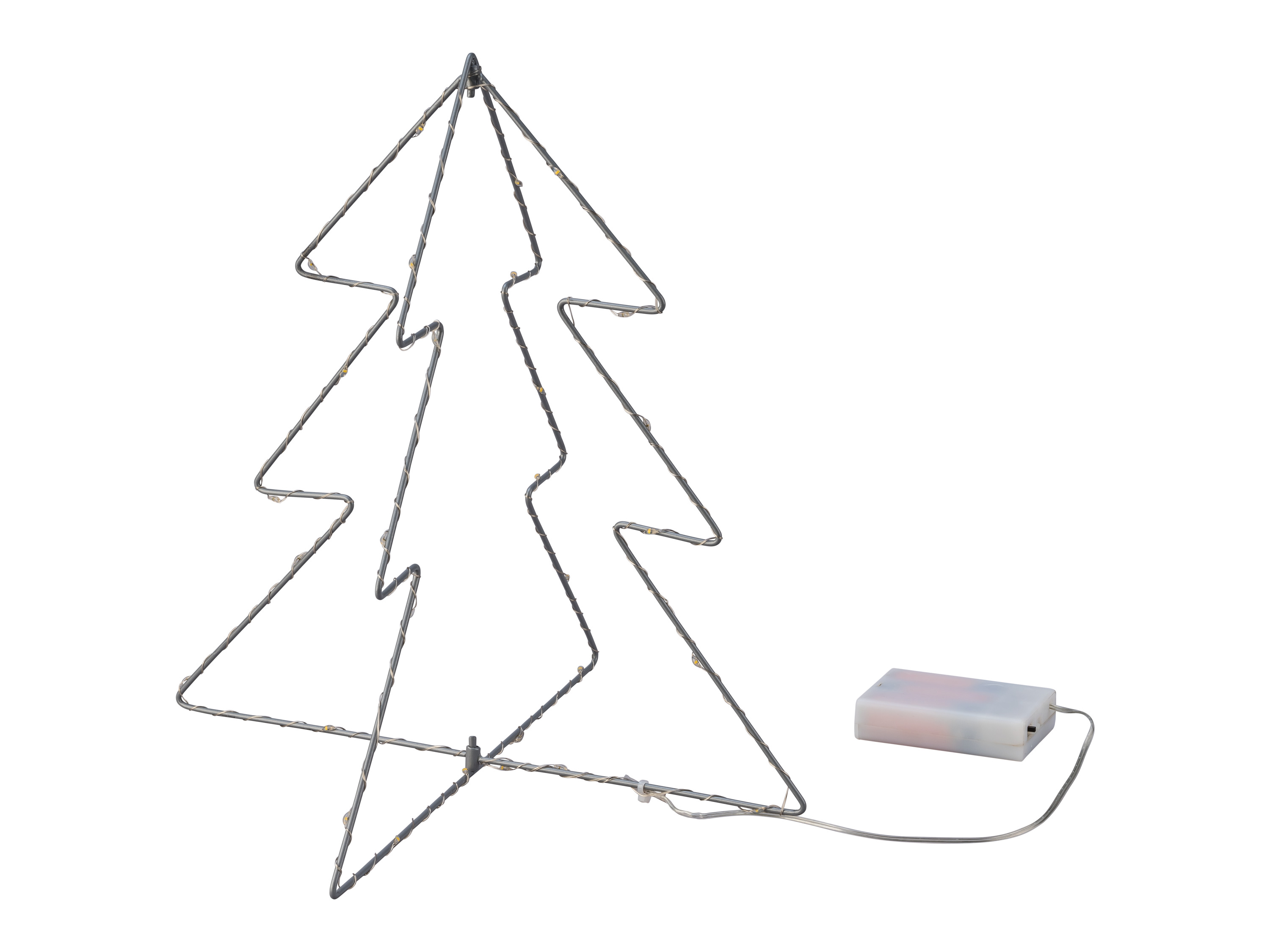 LIVARNO home Kerstboom decoratief staand 30cm 30 LED (Zilver)