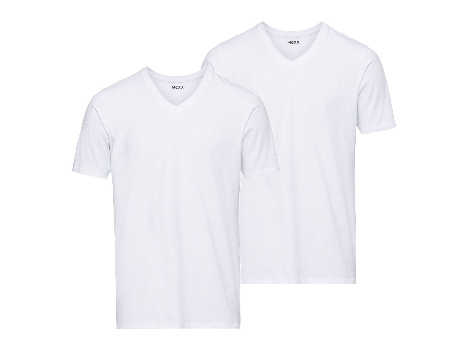 MEXX Heren T-shirt (XXL, Wit, V-hals)