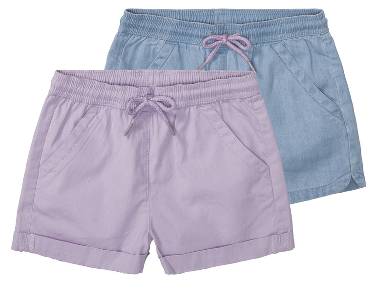 lupilu 2 meisjes shorts (98/104, Lichtblauw/paars)