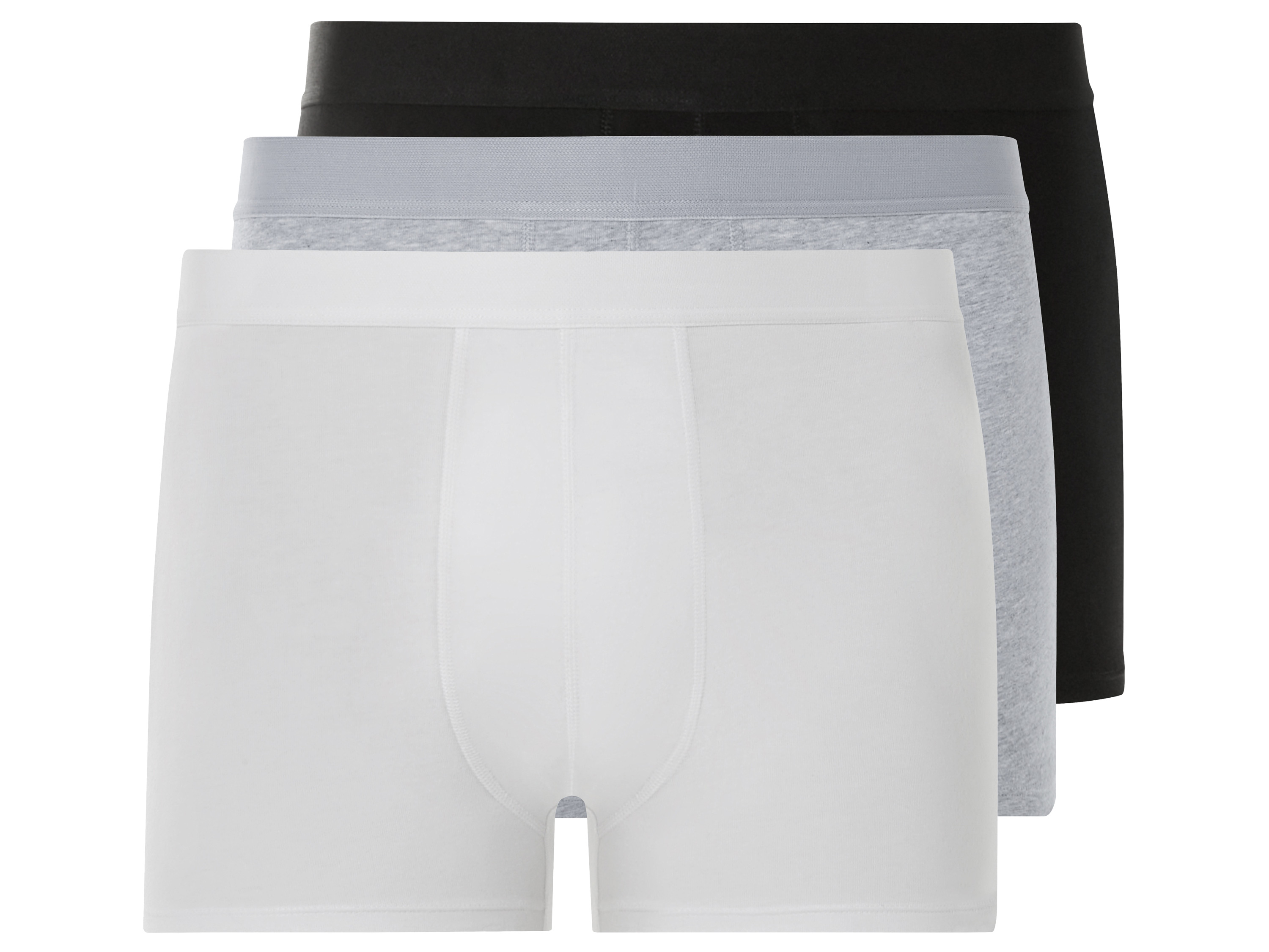 LIVERGY Heren boxershorts 3-pack (XXL, Zwart/grijs/wit)