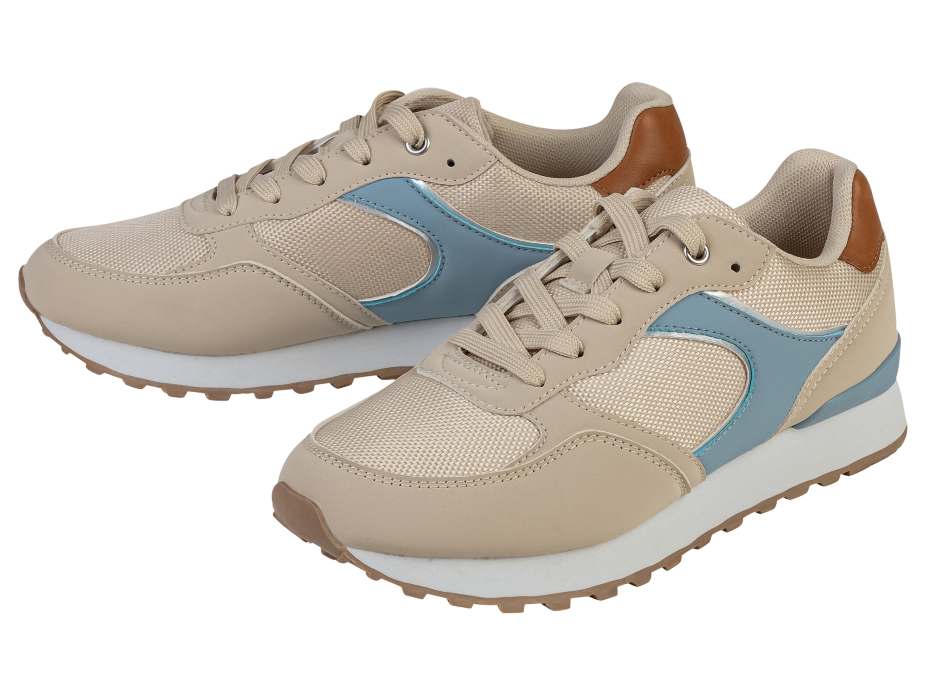 esmara Dames sneakers (40, Beige/blauw)