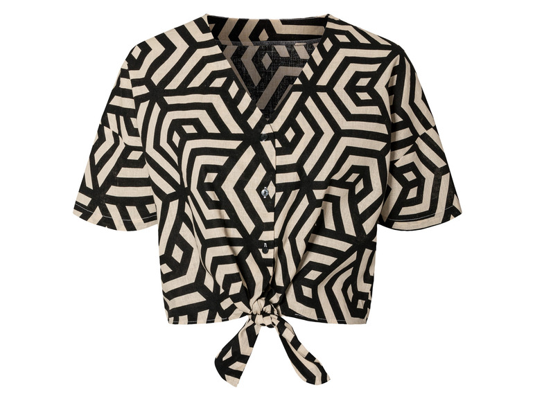 esmara Dames linnen blouse (40, Met patroon)