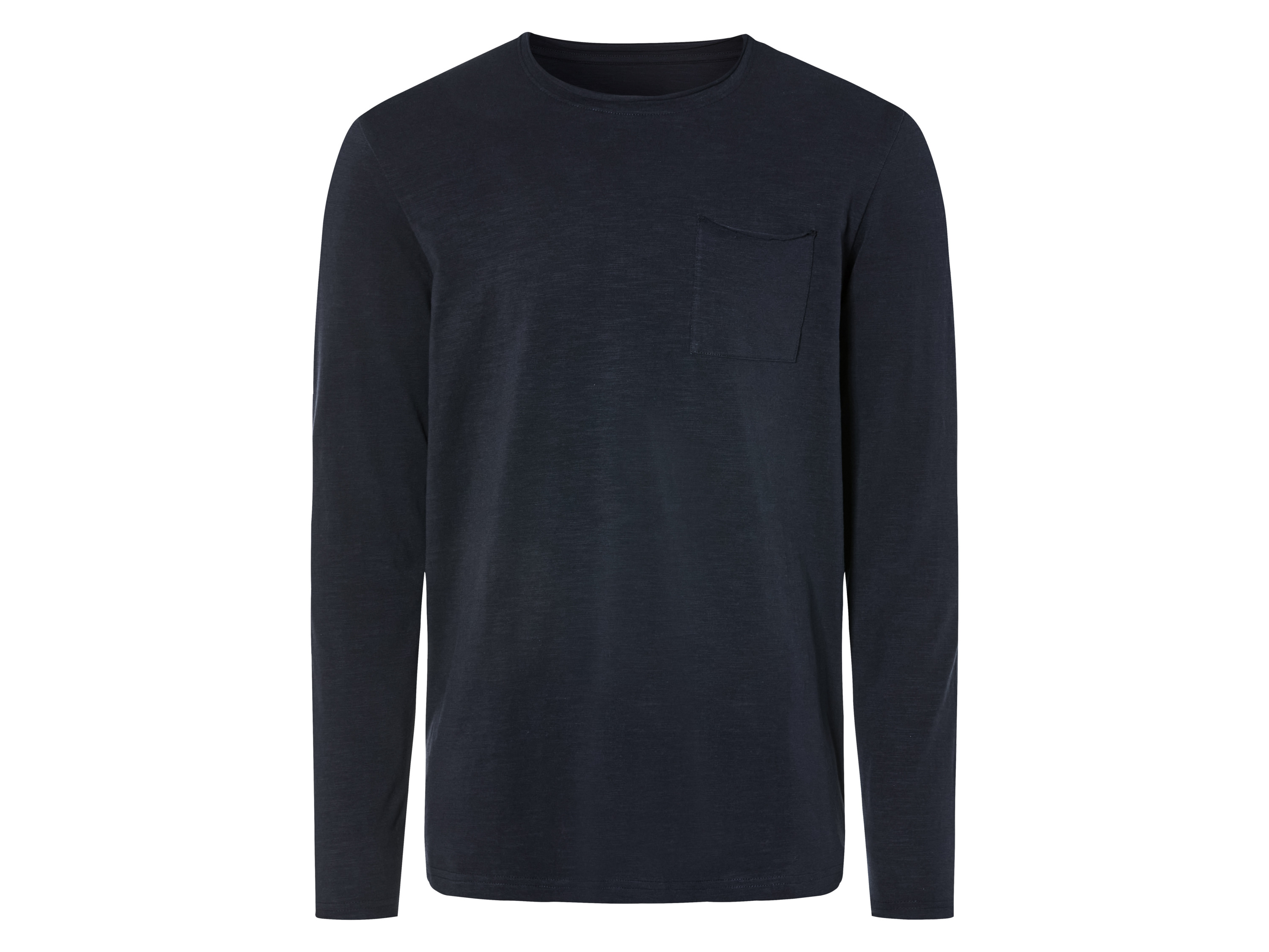 LIVERGY Heren shirt met ronde hals (S (44-46), Marineblauw)