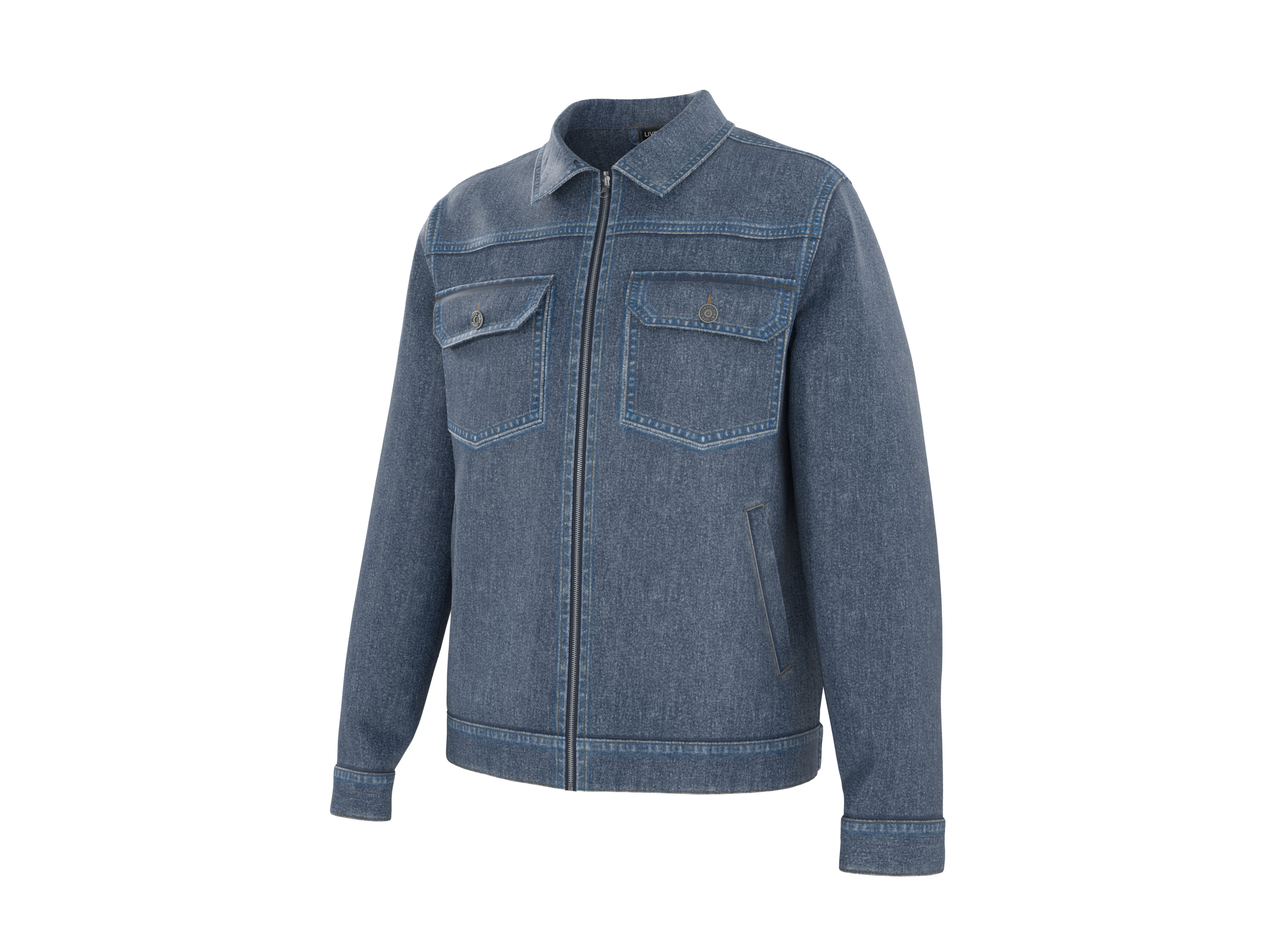 LIVERGY Denim heren jack (Blauw, XL (56/58))